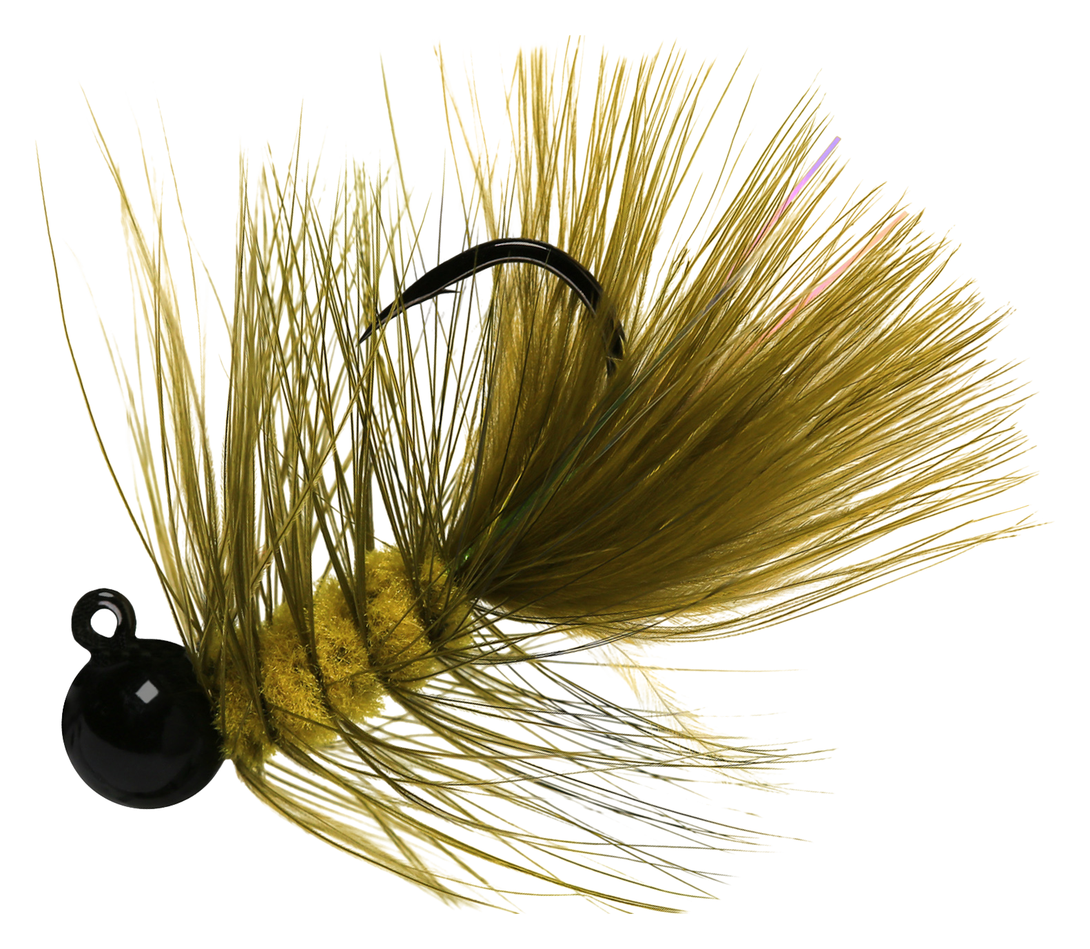 Image of Aerojig Woolly Bugger Jig - Black/Olive - 1/16 oz.