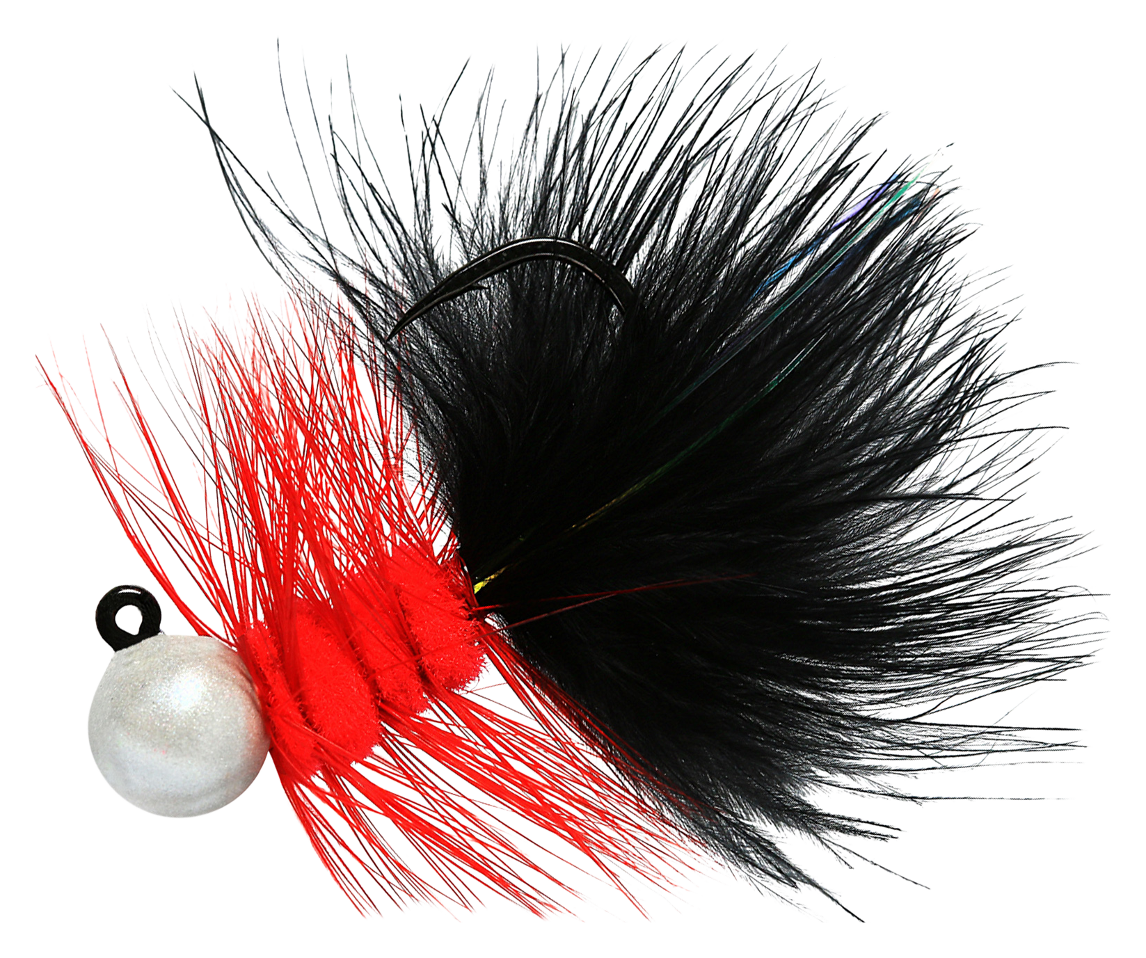 Image of Aerojig Woolly Bugger Jig - Pearl/Red-Black - 1/8 oz.