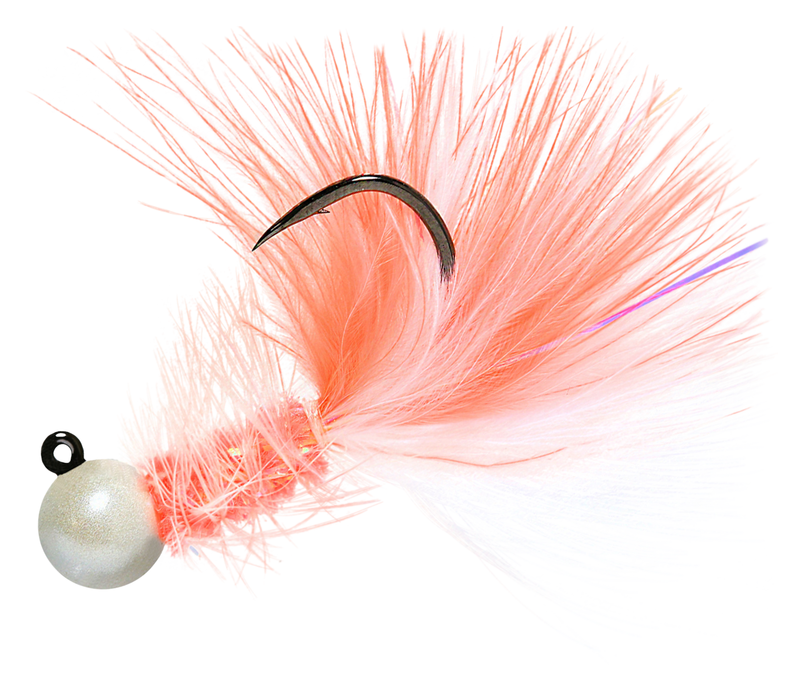 Image of Aerojig Woolly Bugger Jig - Pearl/Peach-White - 1/8 oz.