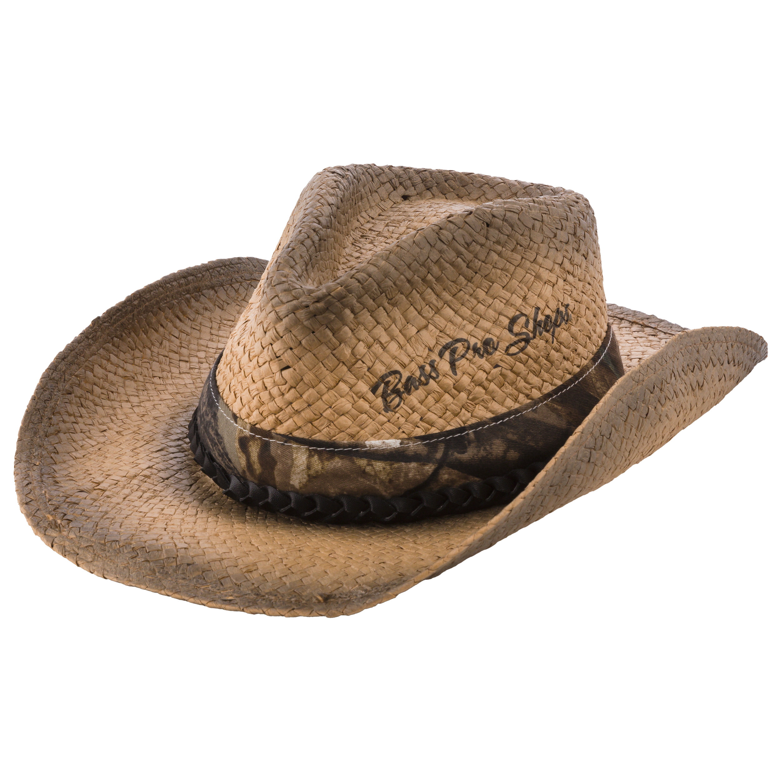 Bass Pro Shops Straw Hat with Camo Braid Band for Men