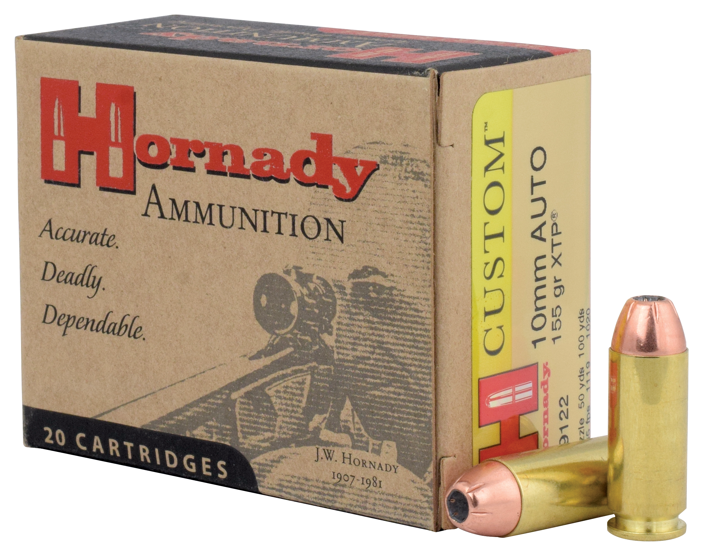Hornady Custom 10mm Auto 155 Grain XTP Pistol Ammo