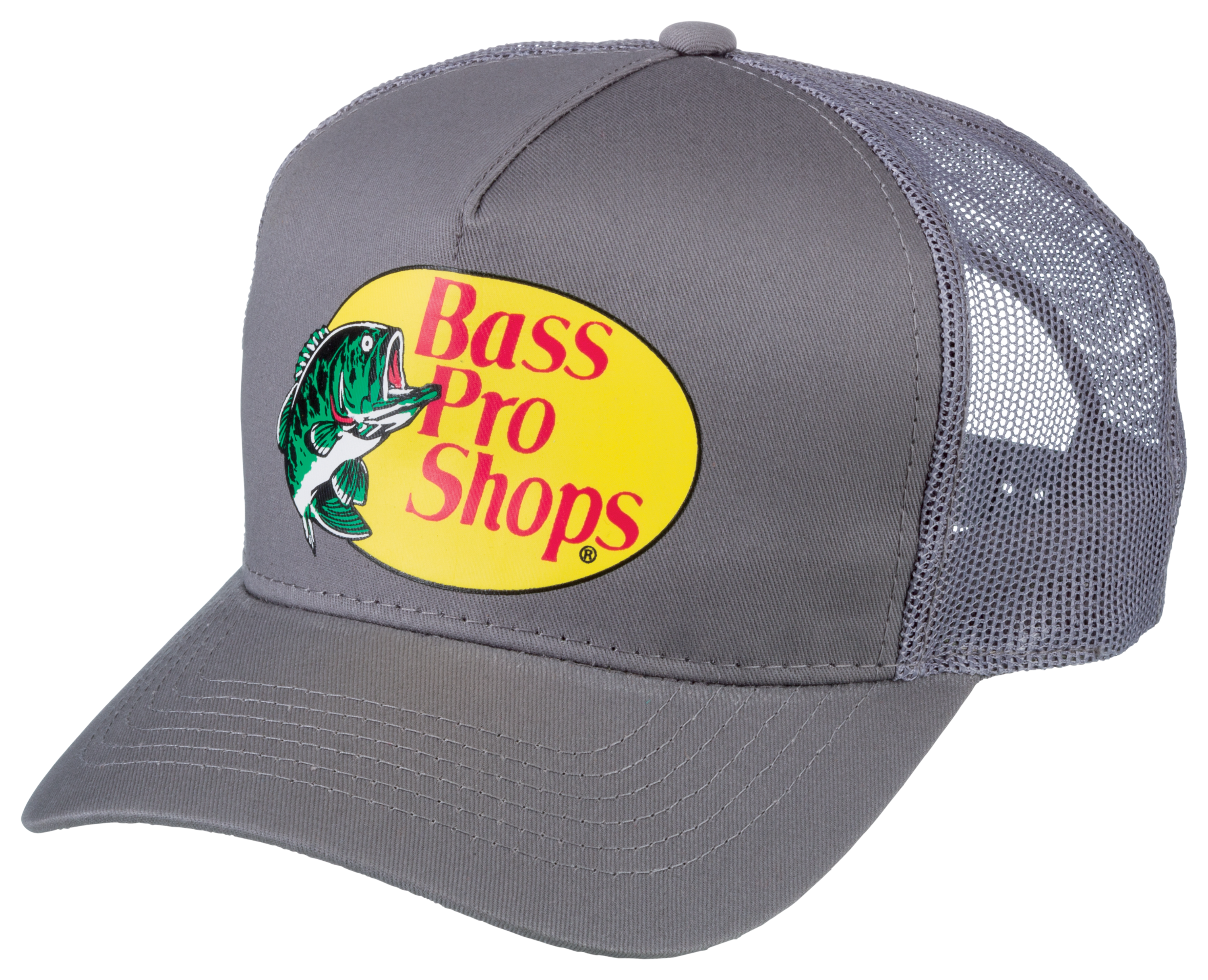 Unisex Bass Pro Shops Logo Classic Mesh Back Trucker Cap Hat Ash 