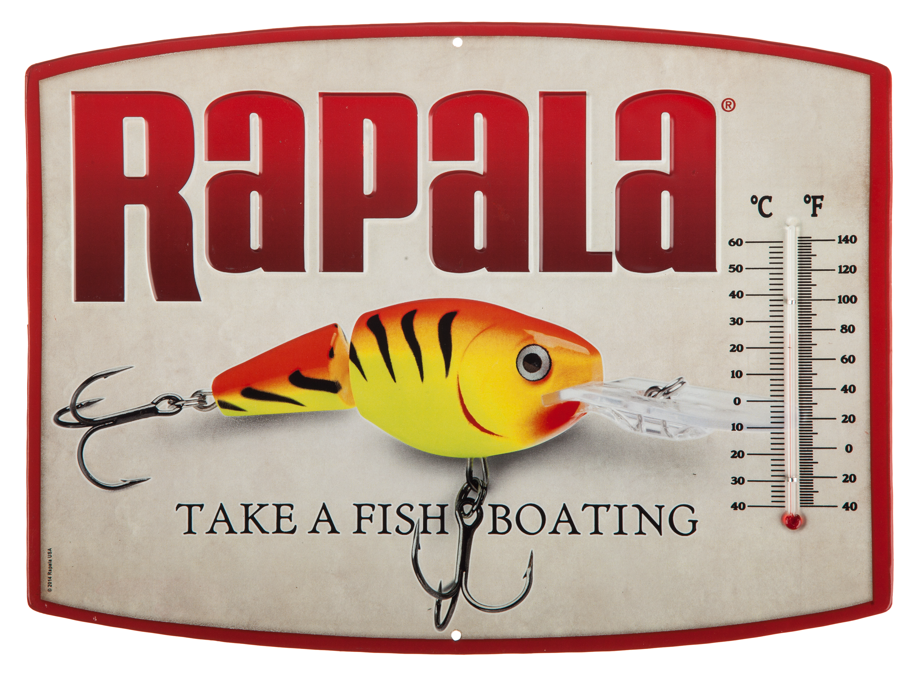 Open Road Brands Rapala Thermometer Tin Sign