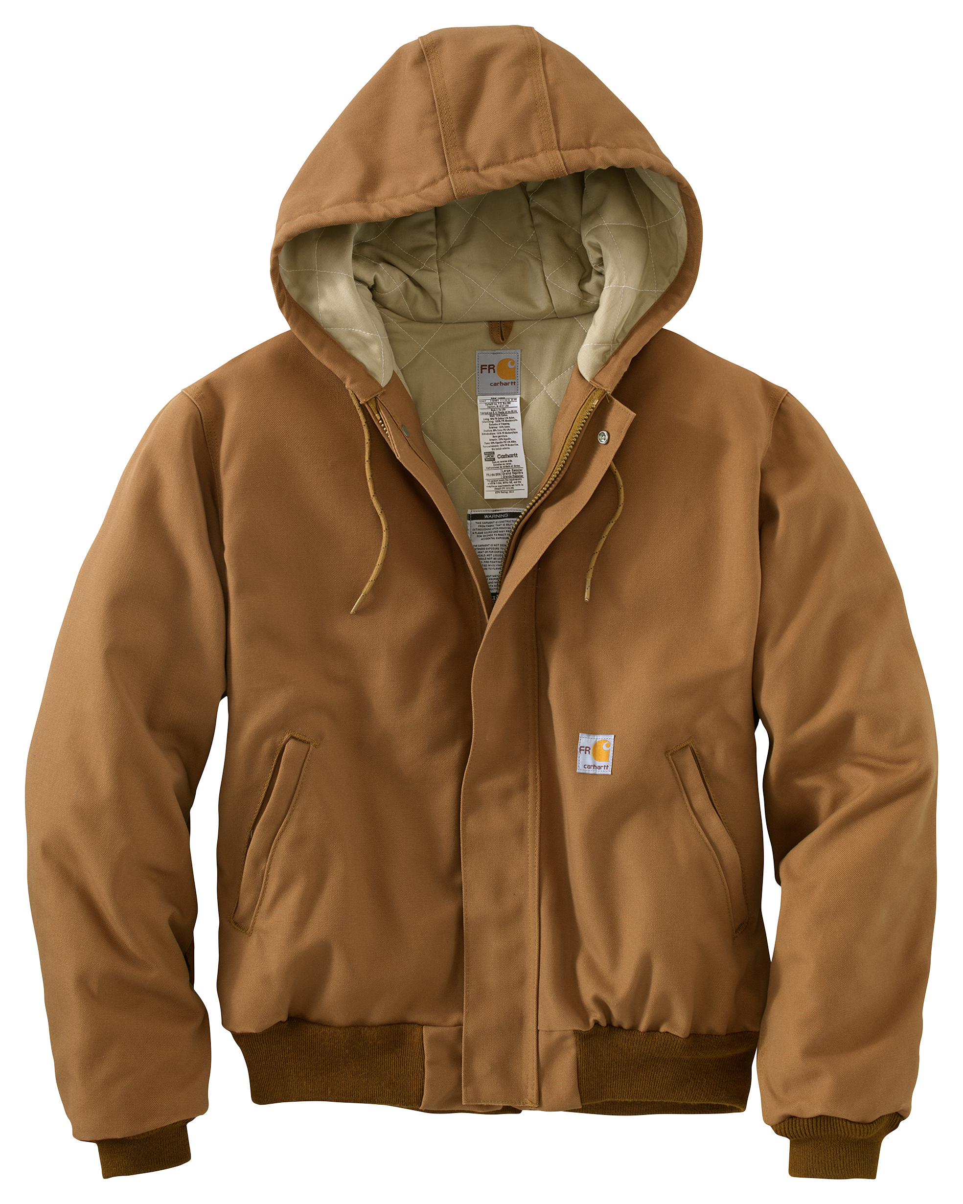 Carhartt Flame-Resistant Quilt-Lined Duck Active Jacket for Men - Carhartt Brown - L