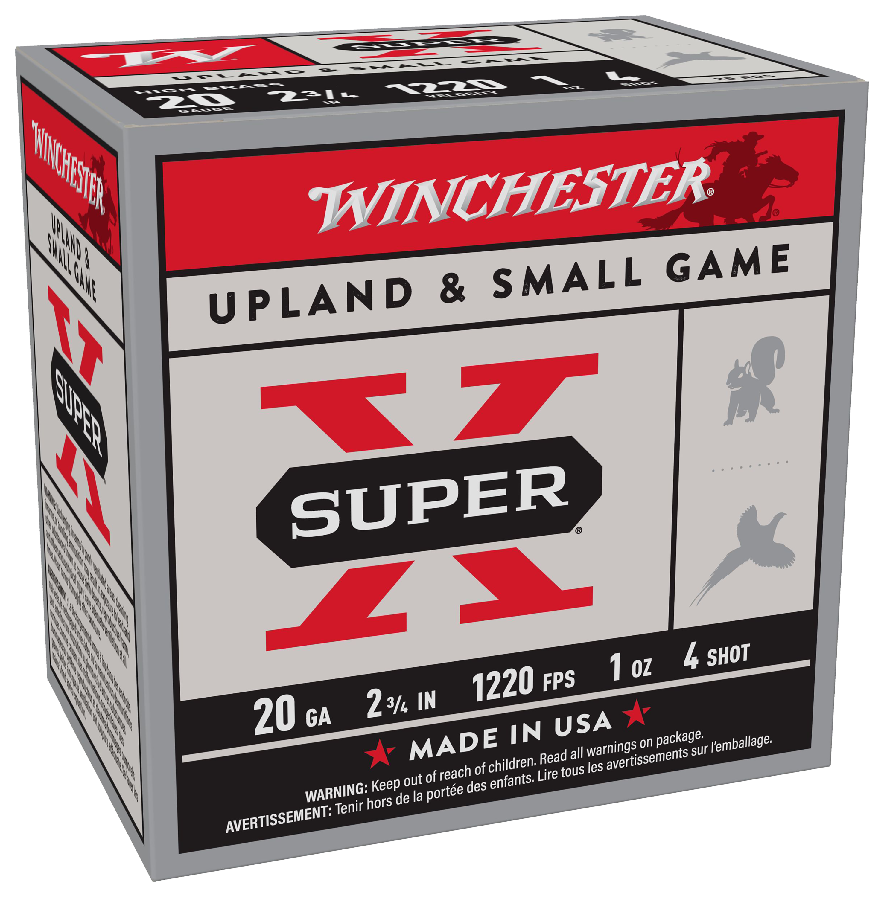 Winchester Super-X 20-Ga. 2-3/4″ 1 oz. Shotshells - #4 - 250 Rounds - Winchester