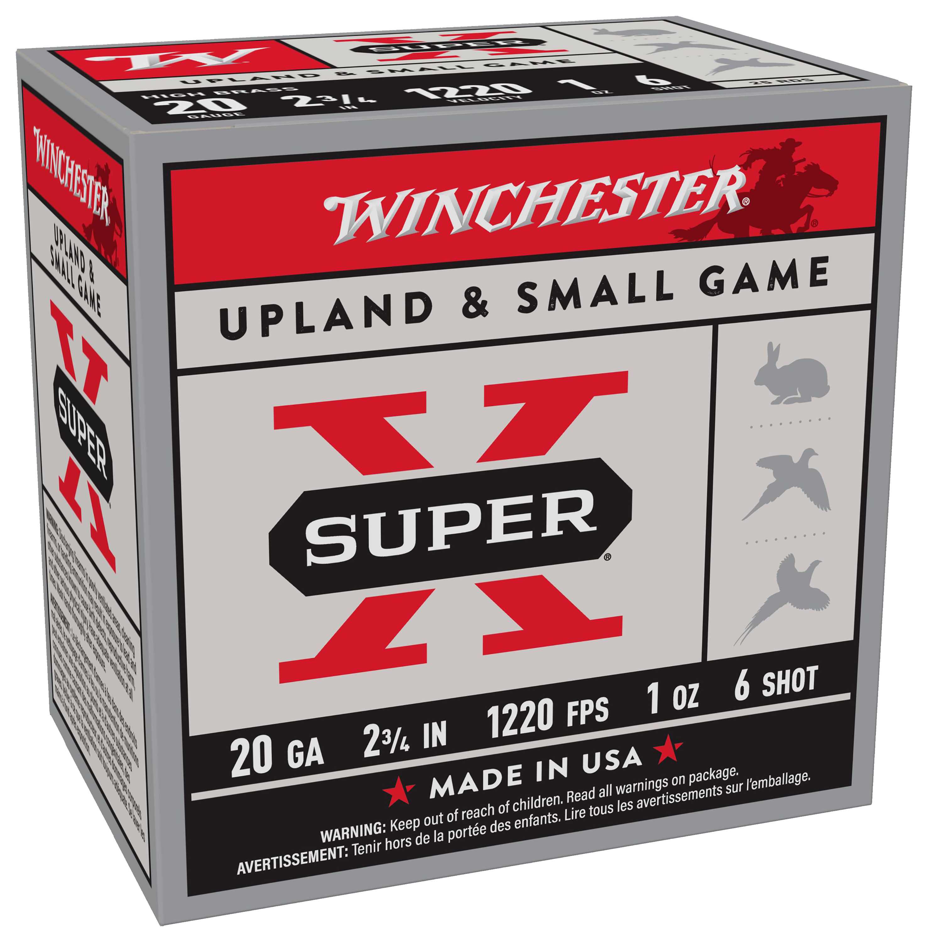 Winchester Super-X 20-Ga. 2-3/4″ 1 oz. Shotshells - #6. - 250 Rounds - Winchester