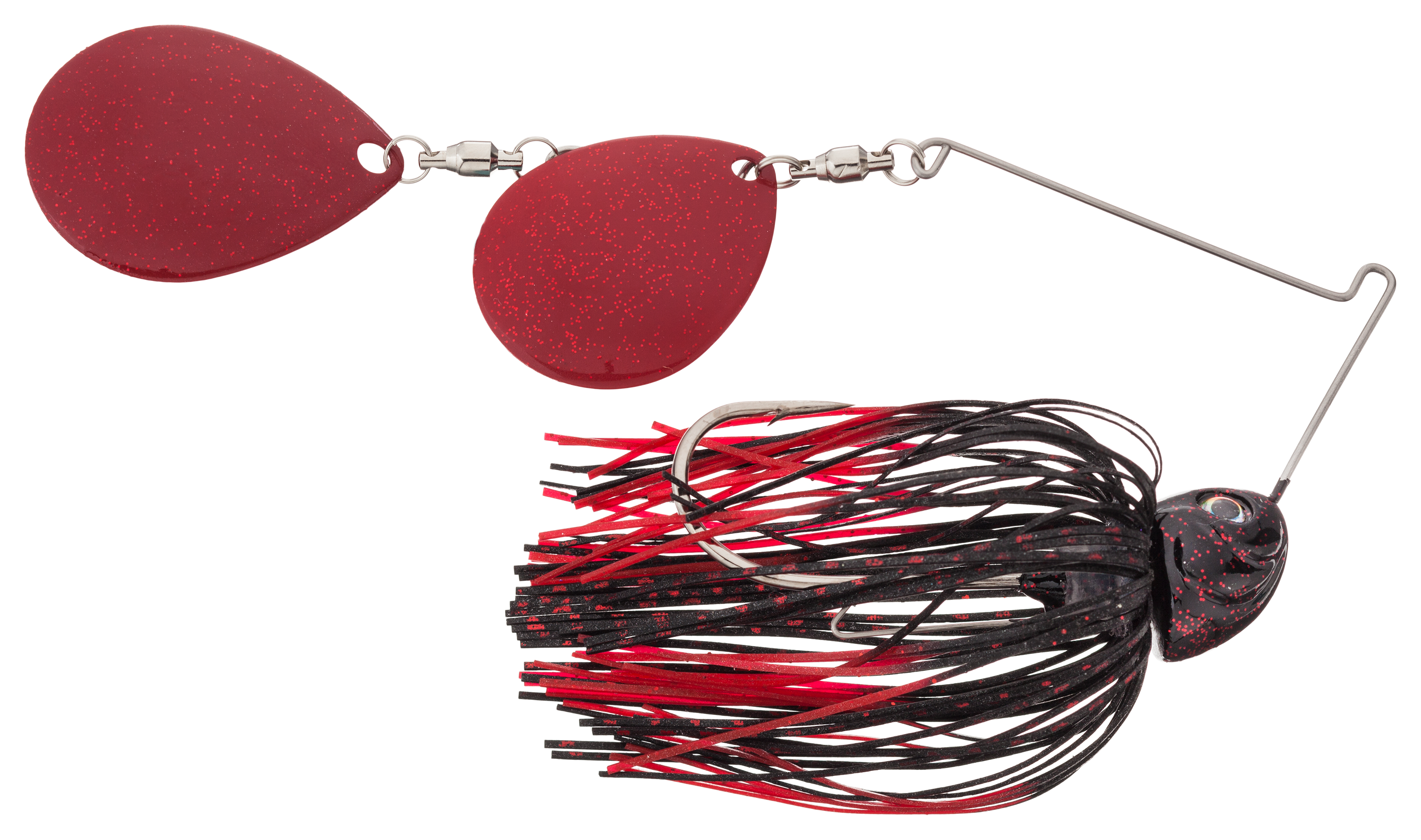 Bass Pro Shops Slo-Roller Double Colorado Magnum Spinnerbait - 3/4 oz. - Black Red