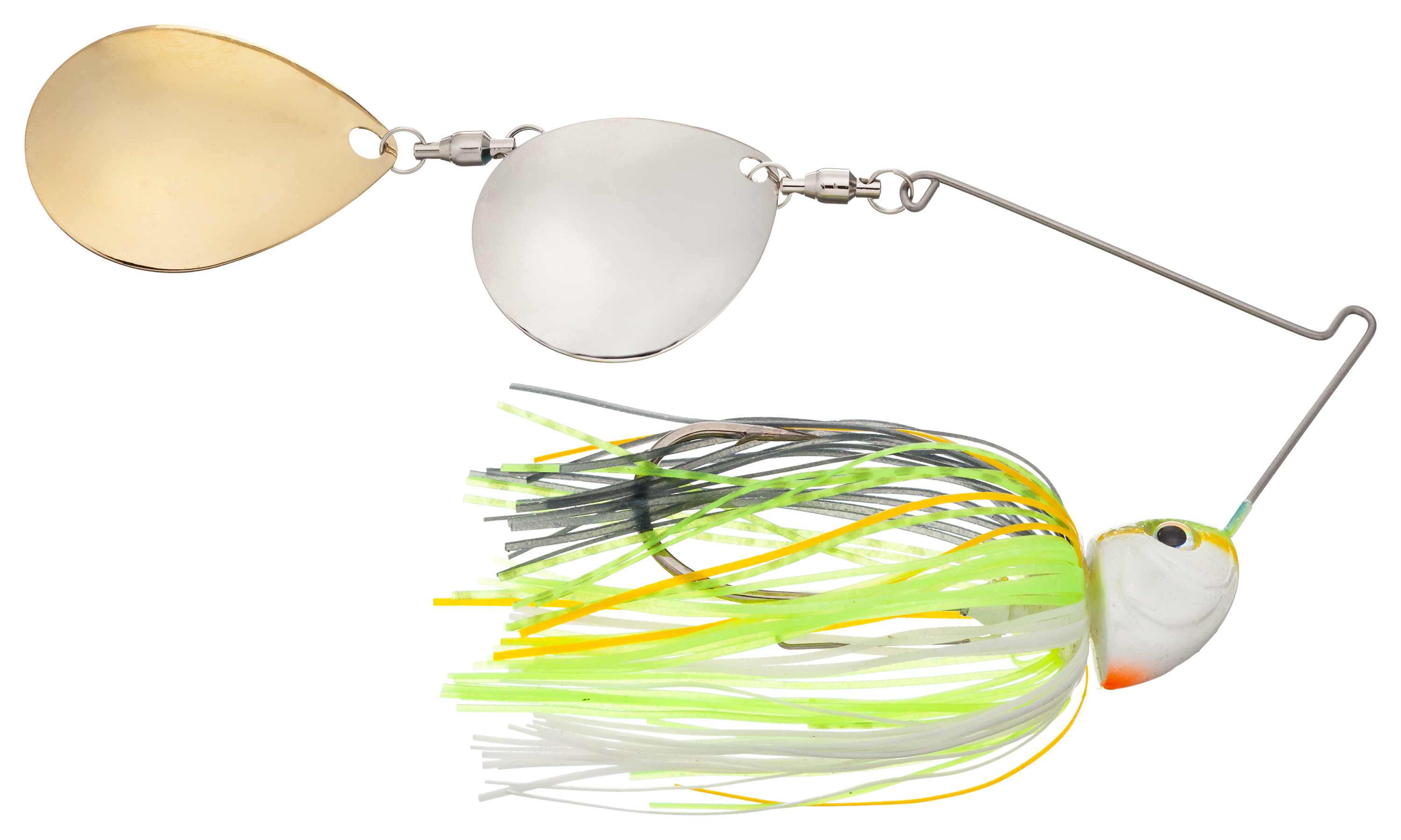 Bass Pro Shops Slo-Roller Double Colorado Magnum Spinnerbait - 3/4 oz. - Chartreuse Sexy Shad