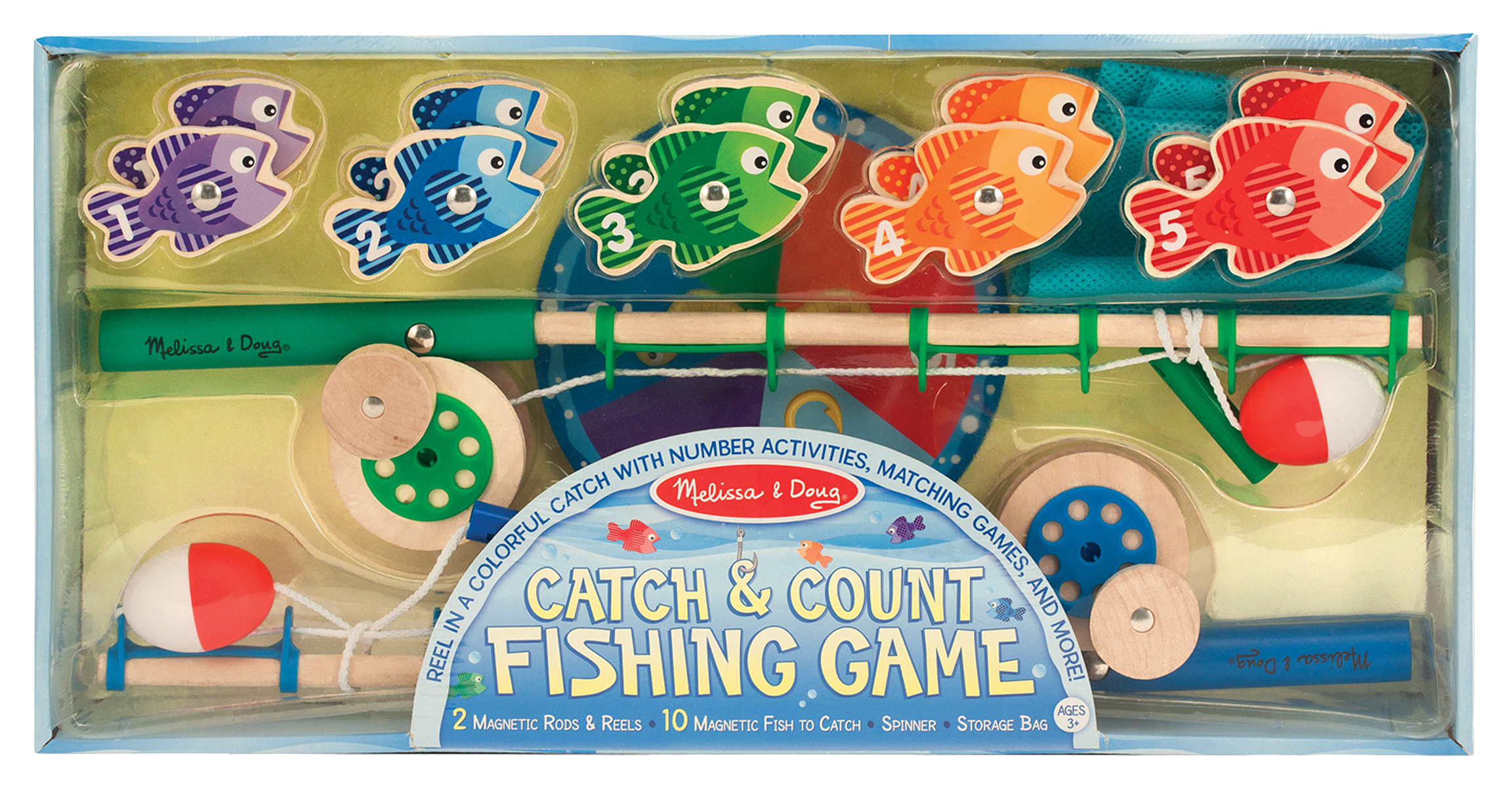 RARE Melissa & Doug Let's Explore Fishing Play Set 21 Pcs-ages 3-6