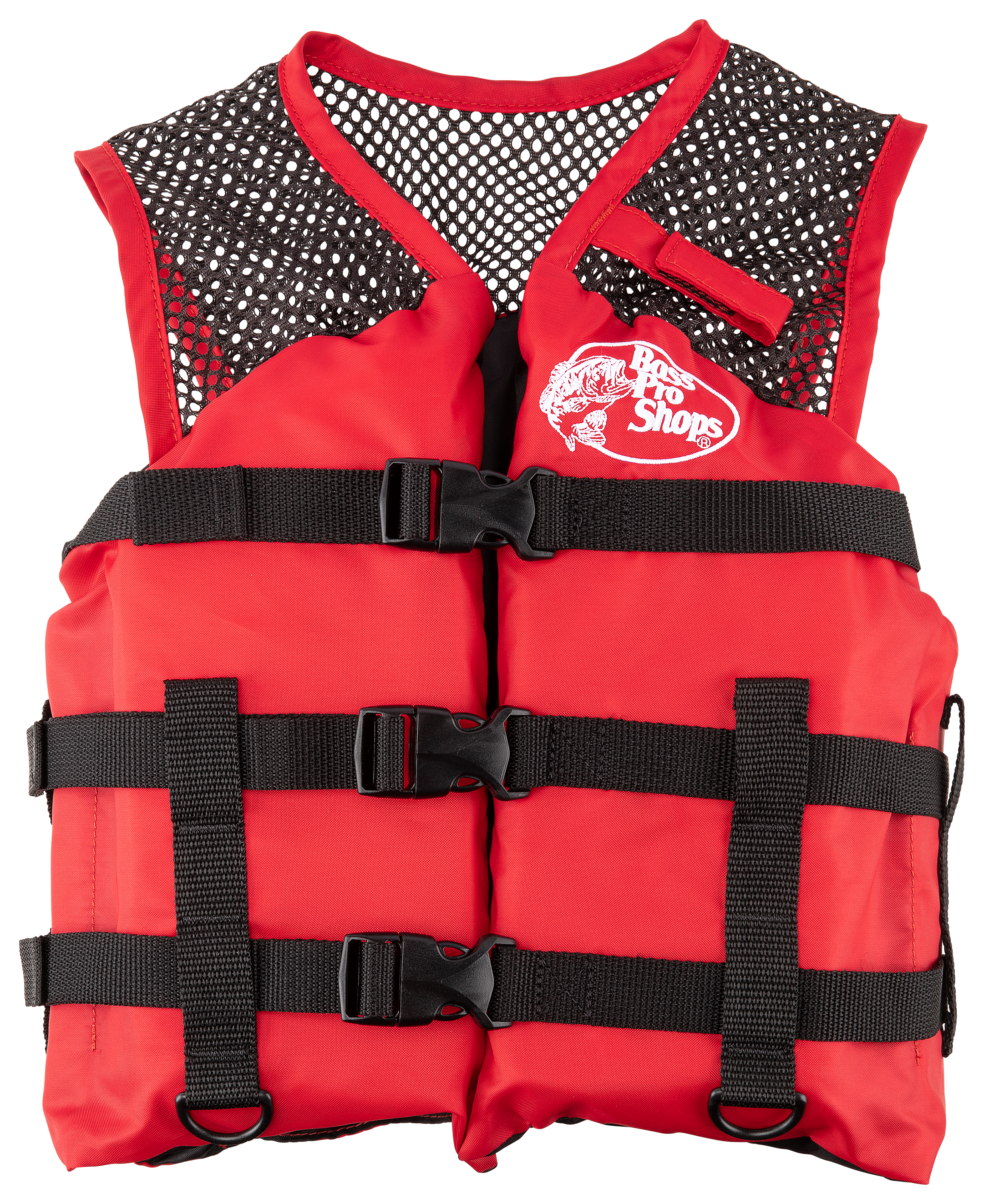 Bass Pro Shops Basic Mesh Fishing Life Vest for Kids - Red