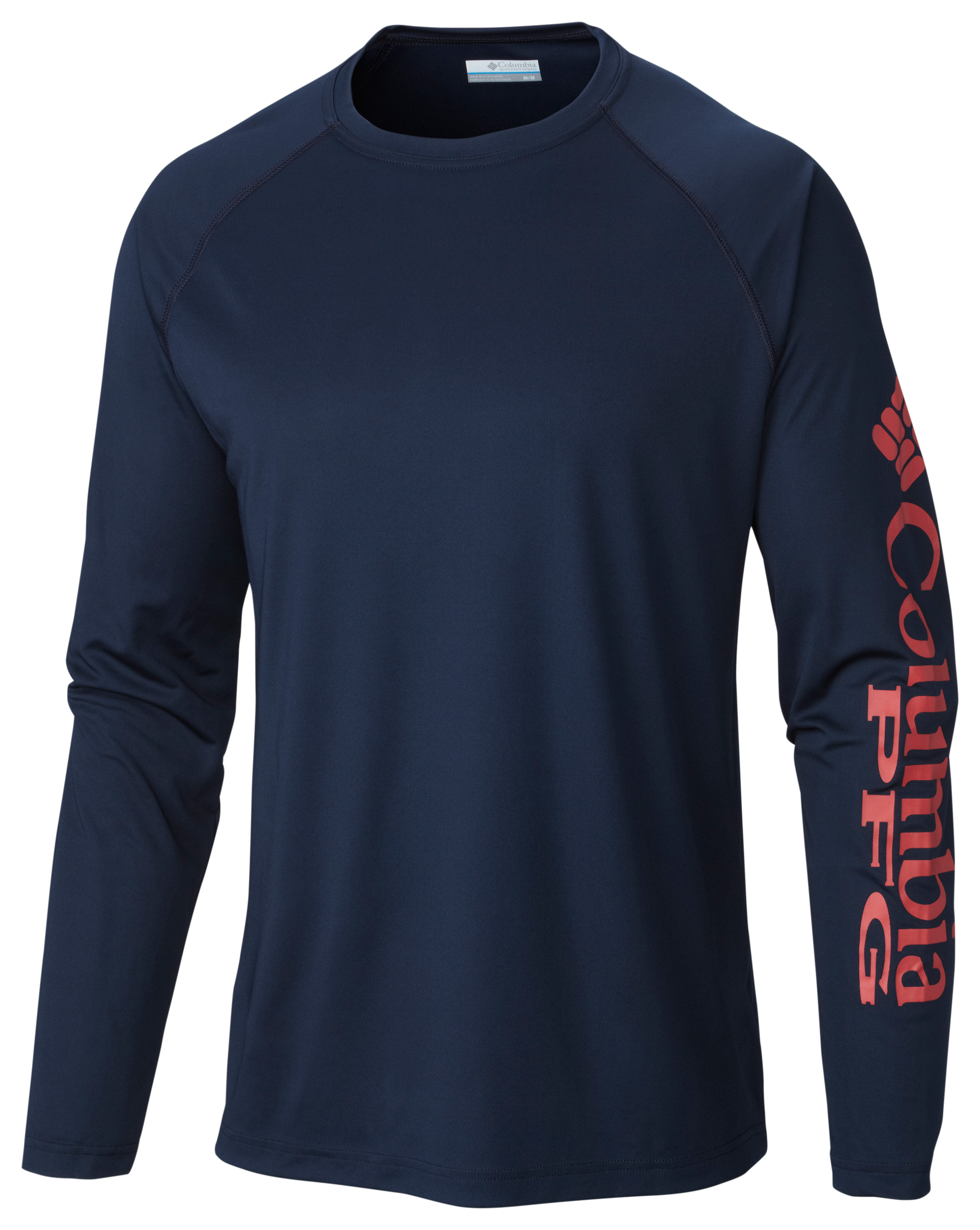 Image of Columbia PFG Terminal Tackle Long-Sleeve T-Shirt - Collegiate Navy/Sunset Red
