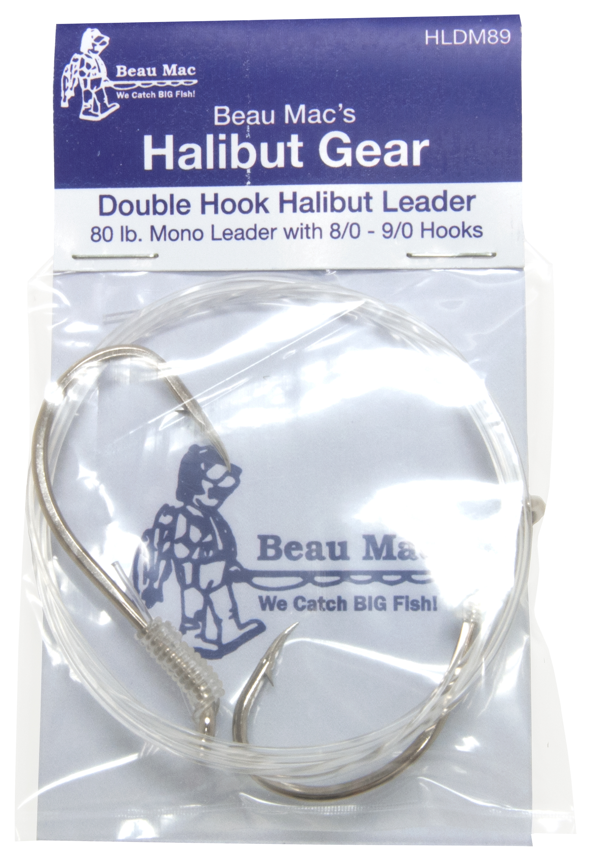  Beau Mac HLDM89 Halibut Ldr 80Lb Snld Mono Hooks 8/0-9/0 Large  : Sports & Outdoors