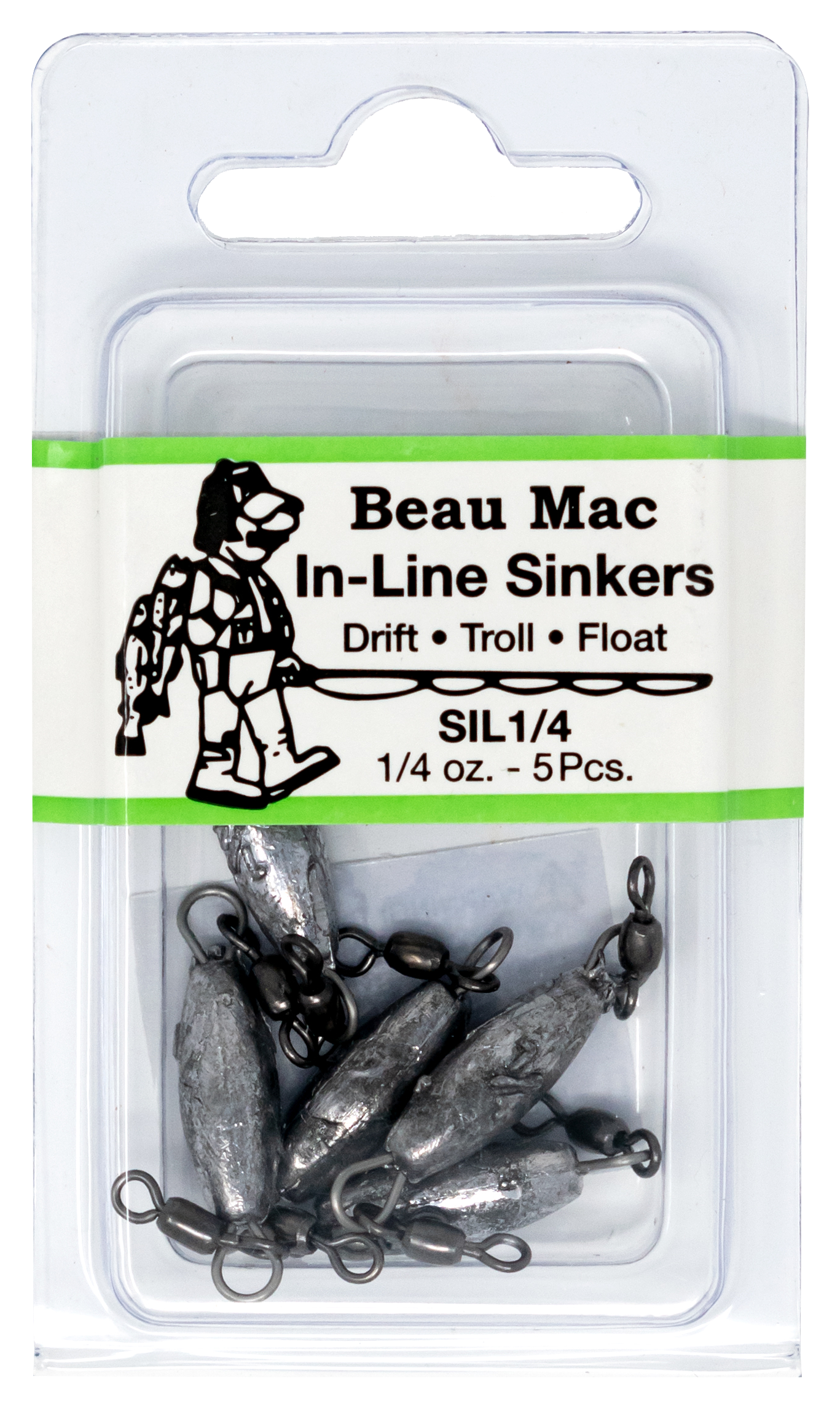 Beau Mac SIL1/2 Sinker in-Line W/Crane Swivels 1/2oz Medium : :  Sports & Outdoors