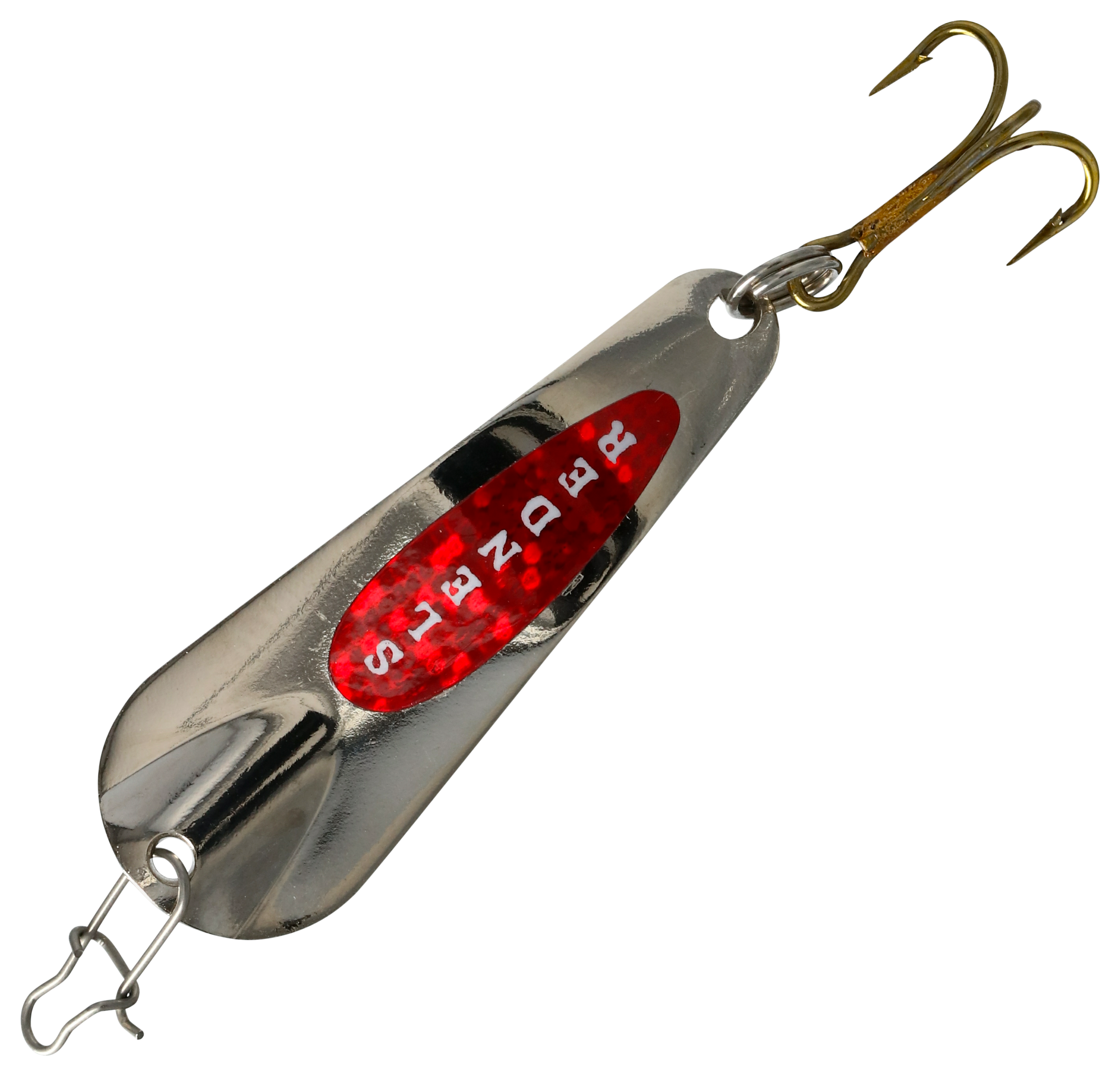 Image of "Custom Jigs & Spins Pro Series Slender Spoon - 1-1/2"", 1/8 oz. - Silver/Red."