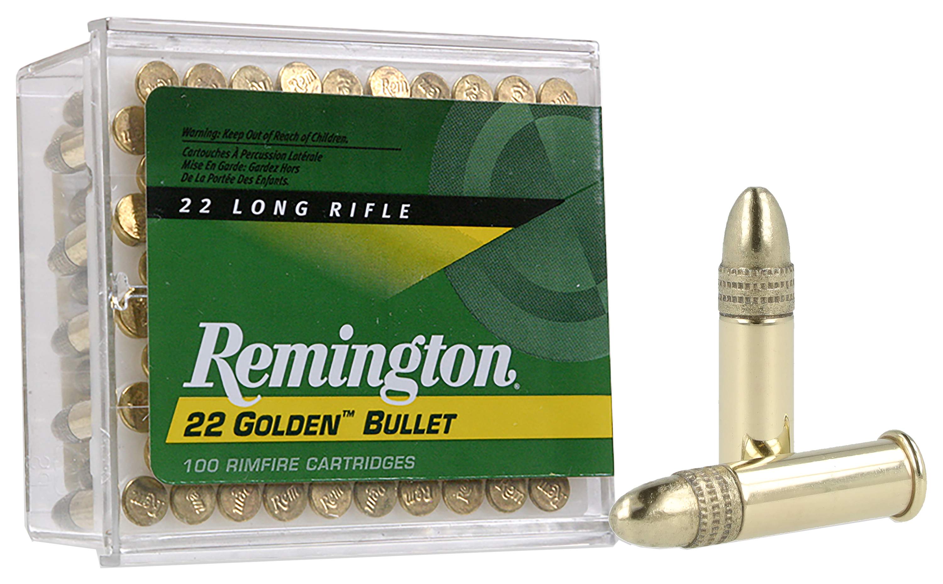 Remington Golden Bullet .22 LR 40 Grain Round Nose Rimfire Ammo - 100 Rounds