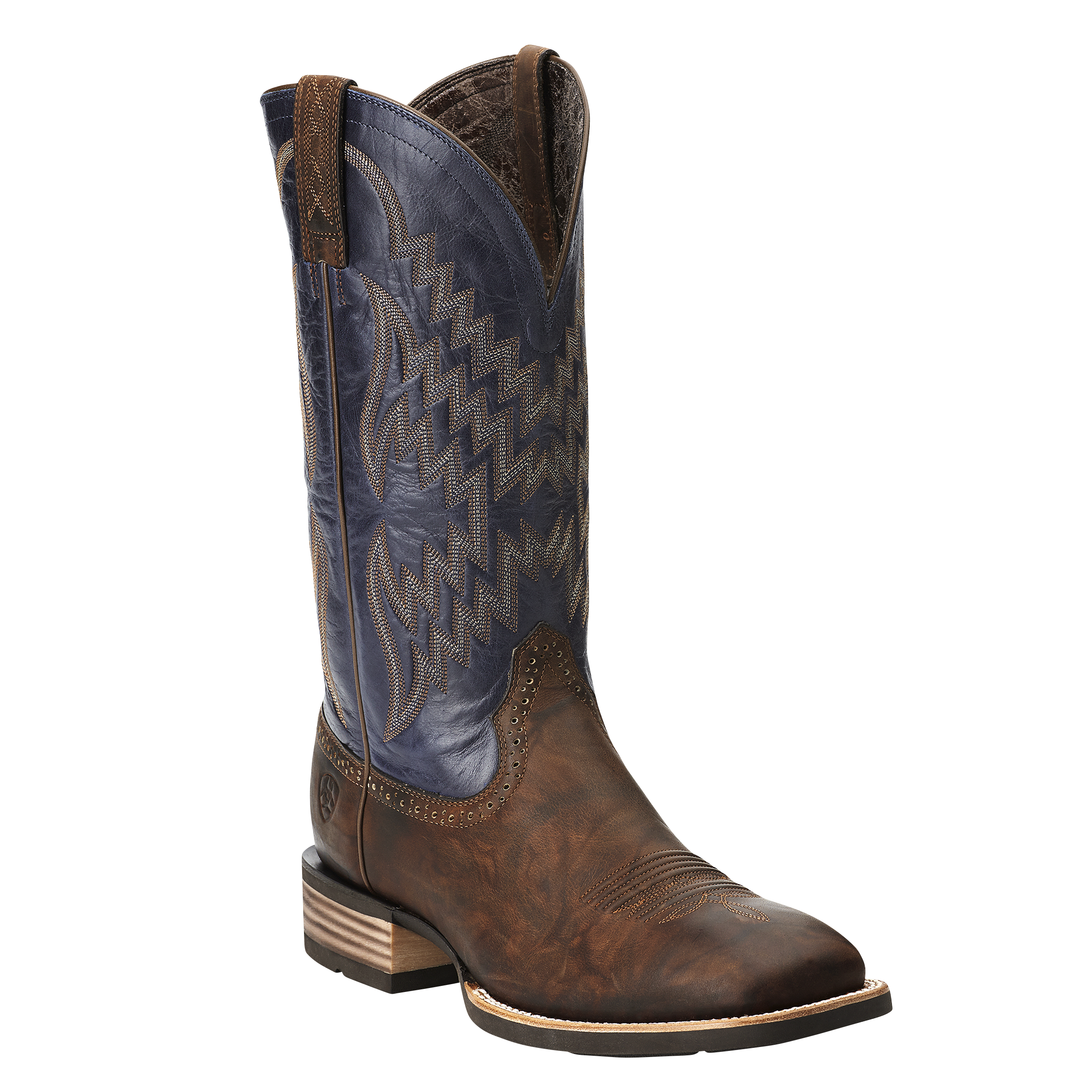 Image of Ariat Tycoon Wide Square Toe Western Boots for Men - Bar Top/Arizona Sky - 7.5M