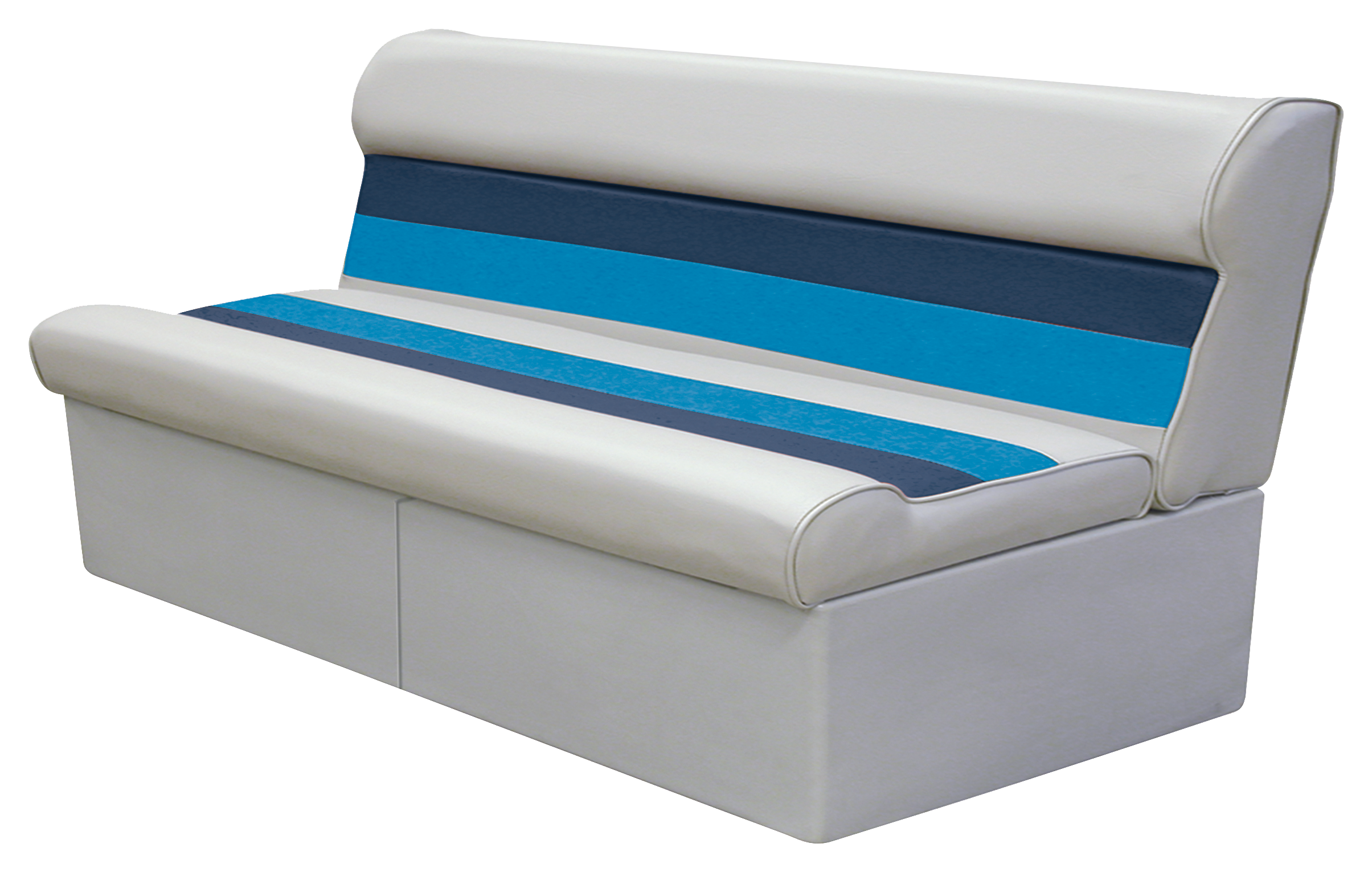 Wise Deluxe Pontoon 55'' Bench and Base Seat - White/Navy/Blue