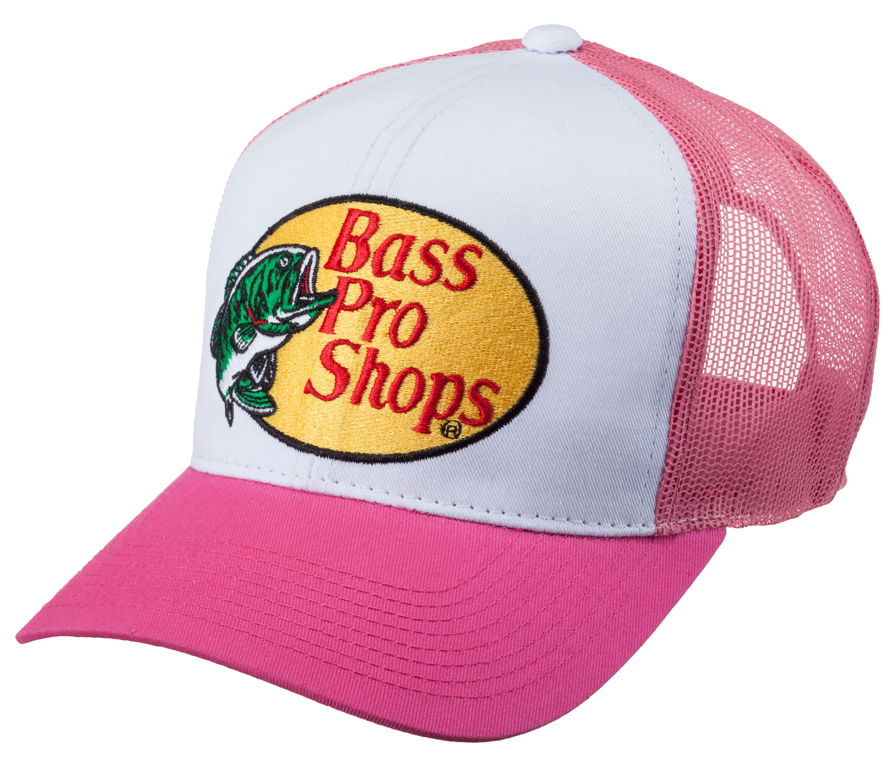 Vtg BASS PRO SHOPS Yellow Embossed FISH Logo FOAM Snapback HAT Cap