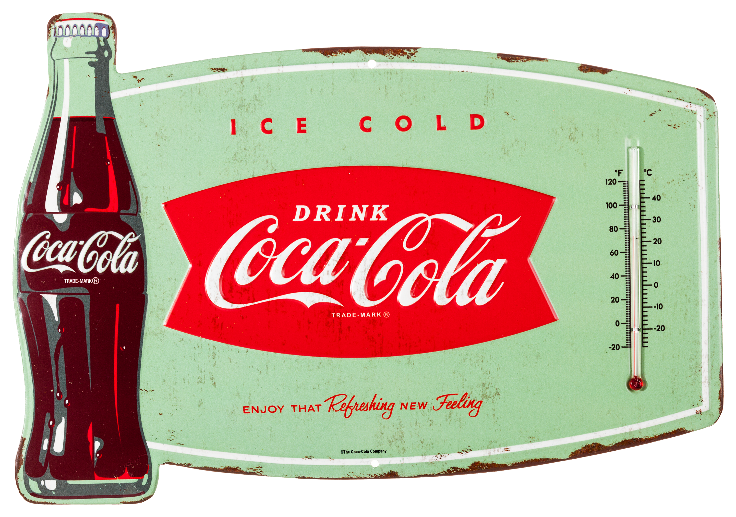 Open Road Brands Coca Cola Thermometer Tin Sign