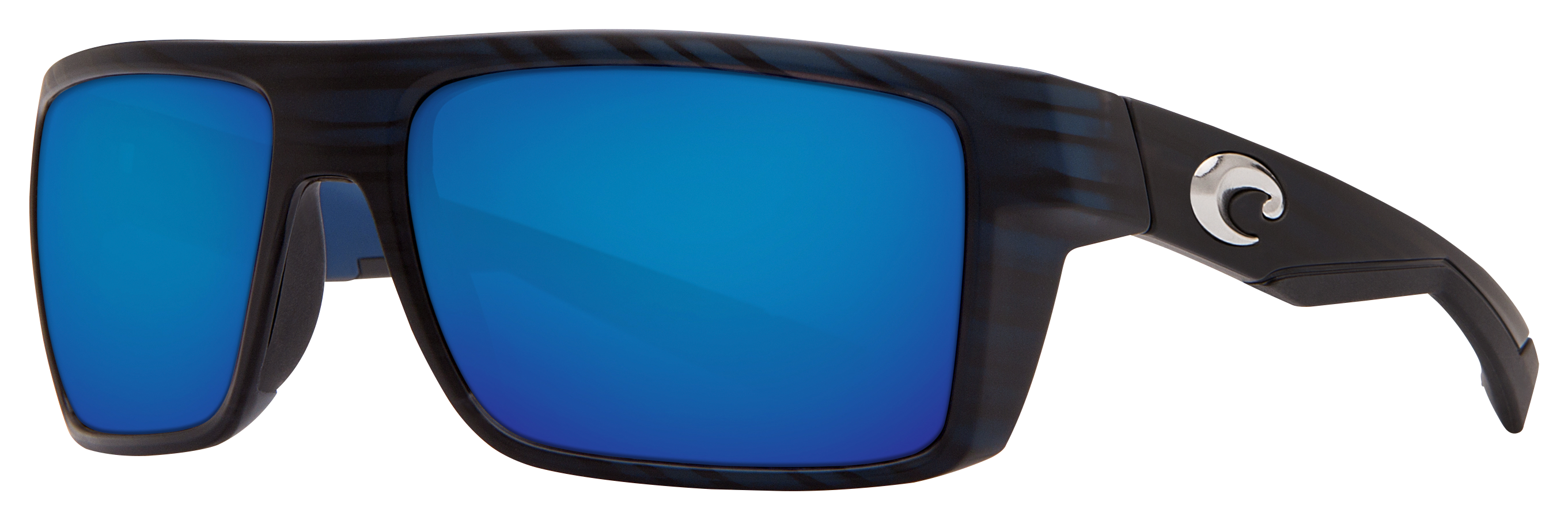 Costa Del Mar Costa Motu Black Teak Frame Sunglasses w/Blue Mirror 580P Lenses 06S9055-90550558 - Costa Del Mar