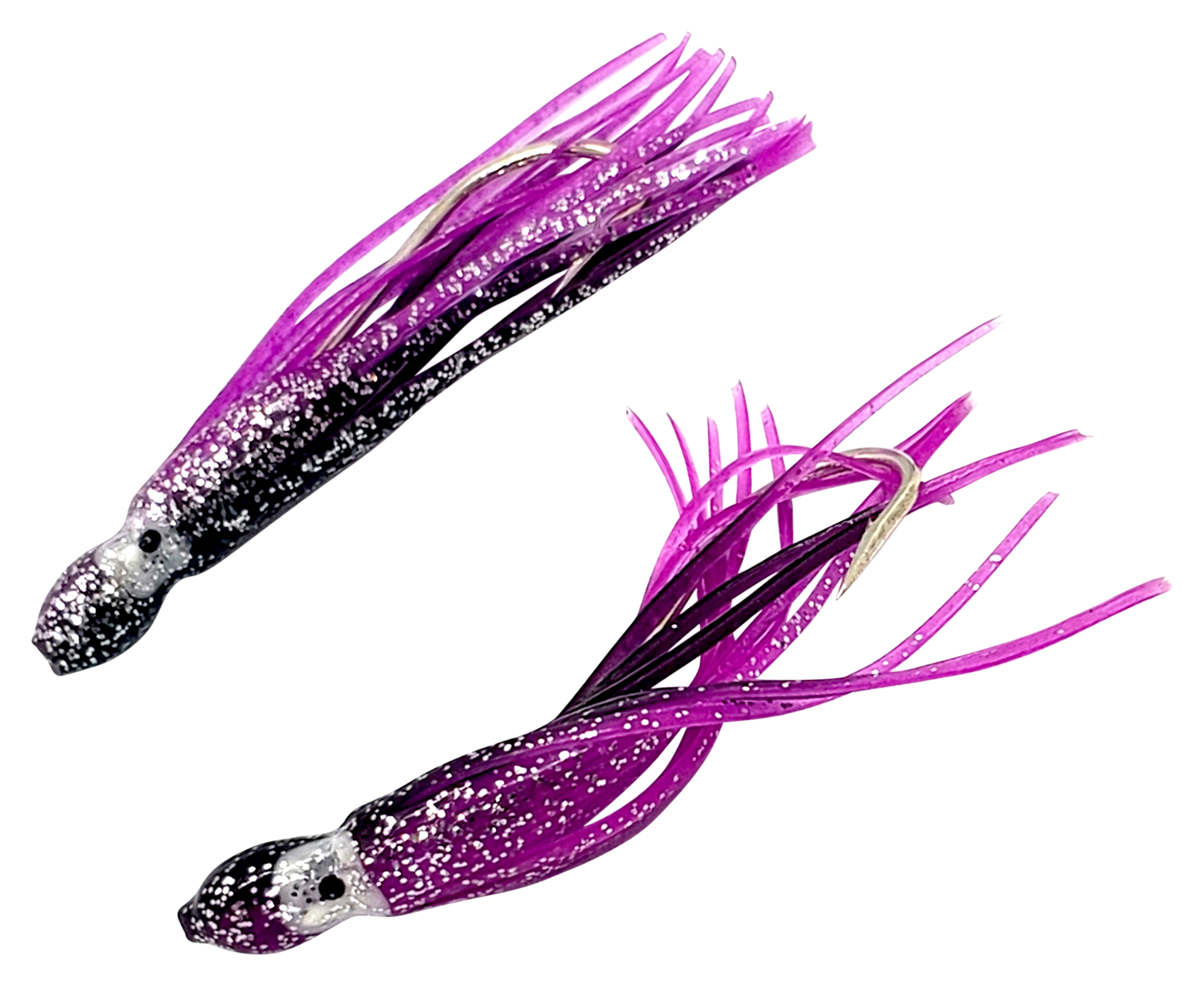 3 Pieces 6 Rigged tuna Feathers Trolling Saltwater Fishing lures - 3  Colors 