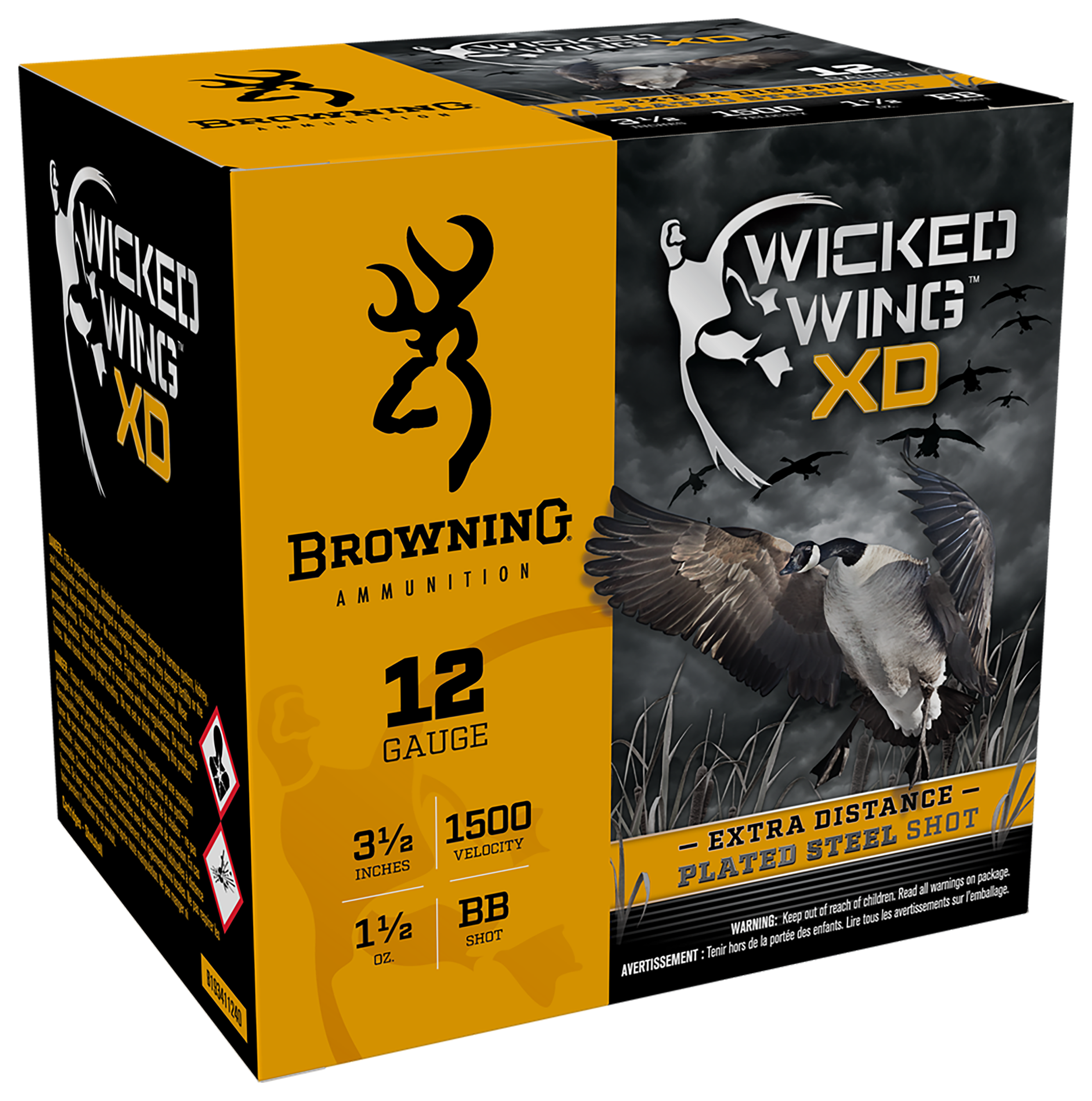 Image of "Browning Wicked Wing XD 12-Ga. 3-1/2"" 1-1/2 oz. Shotshells - BB Shot - 250 Rounds"