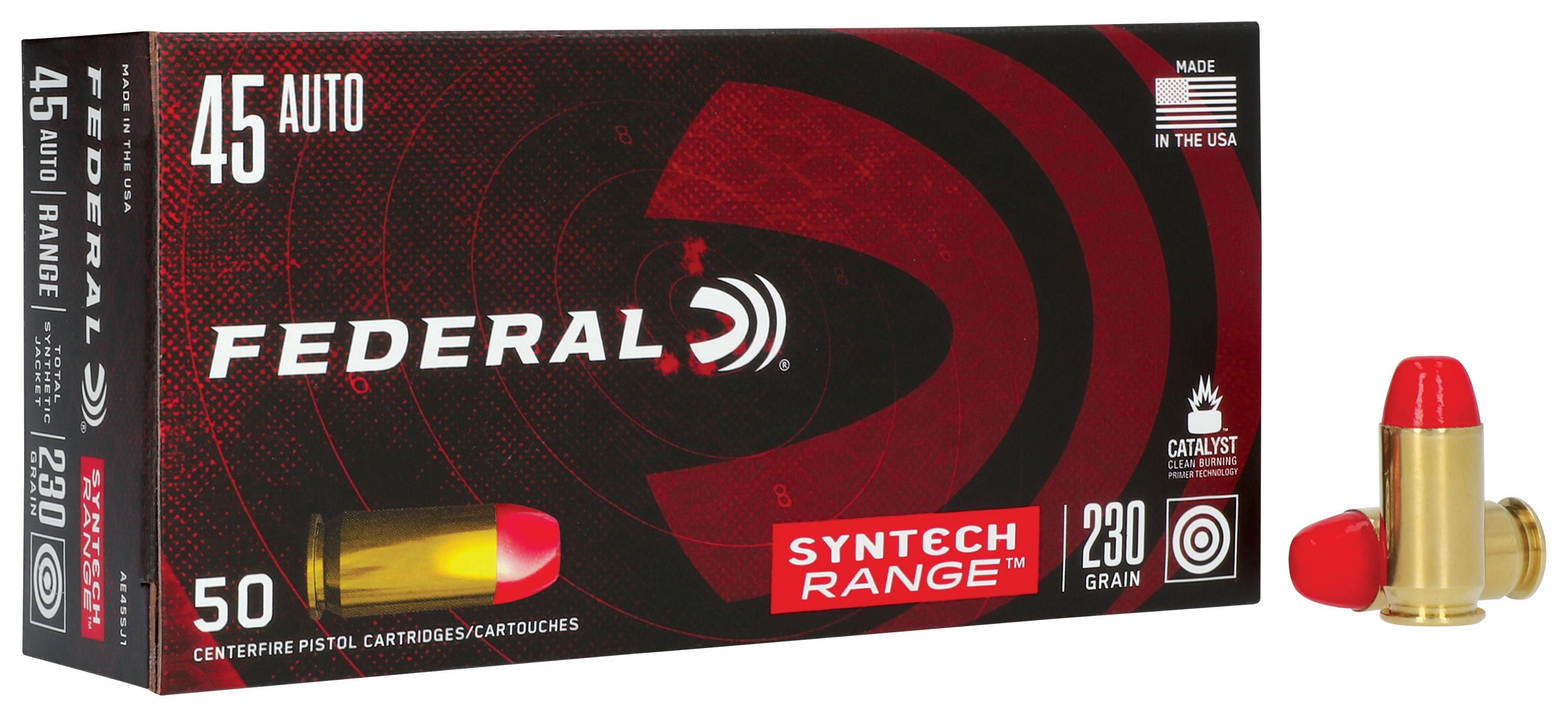 Image of Federal American Eagle Syntech .45 ACP 230 Grain TSJ Handgun Ammo