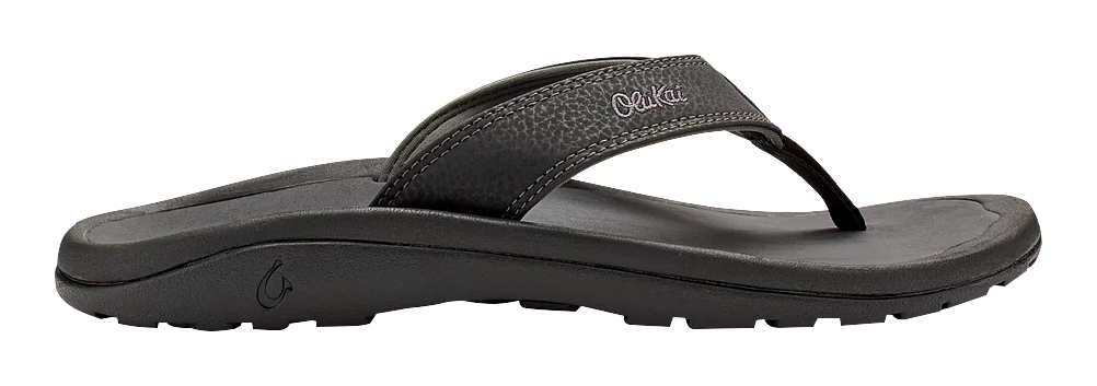 Image of OluKai 'Ohana Sandals for Men - Black/Dark Shadow - 11M