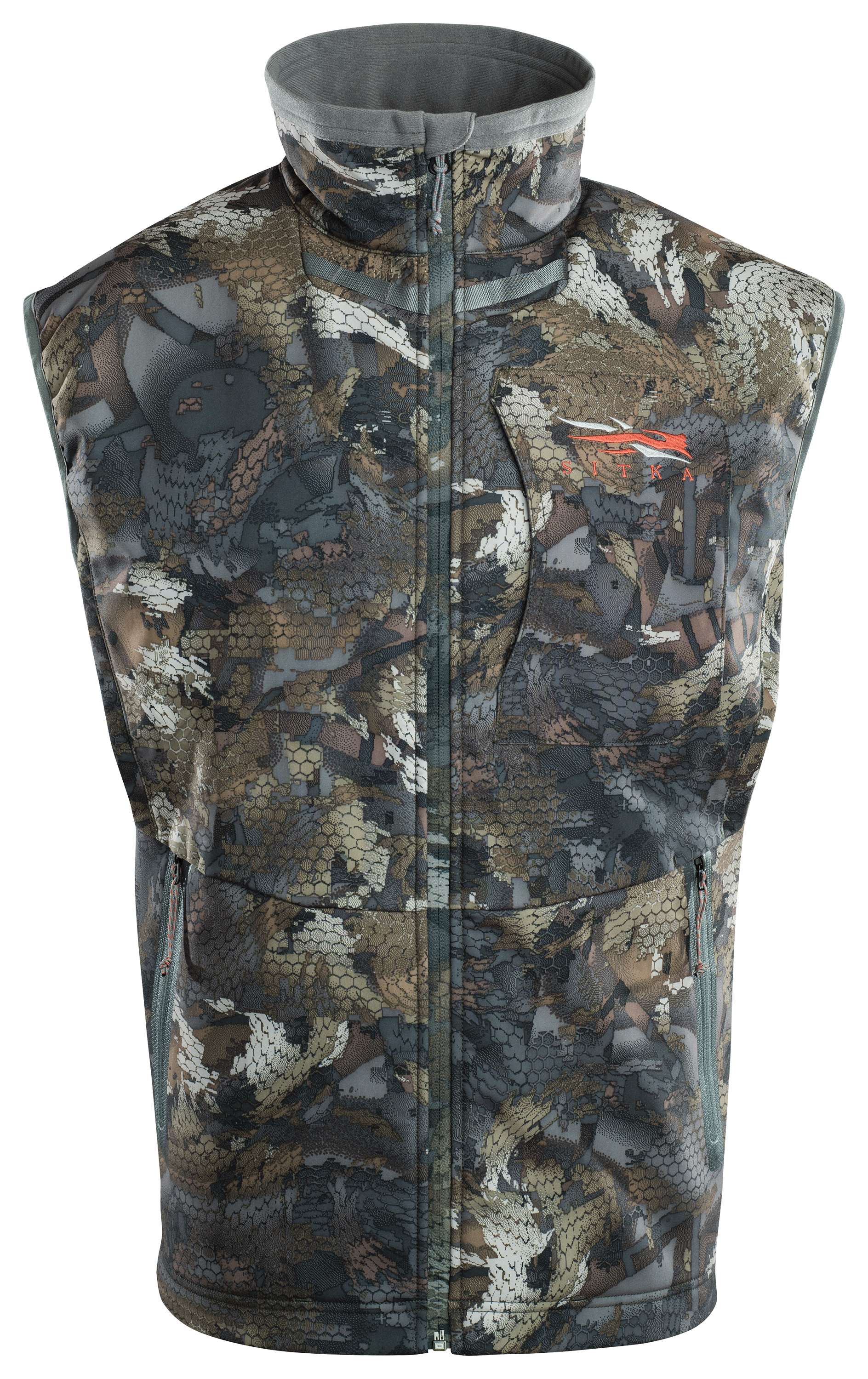 Image of Sitka GORE OPTIFADE Concealment Waterfowl Timber Dakota GORE-TEX INFINIUM WINDSTOPPER Vest for Men - 2XL