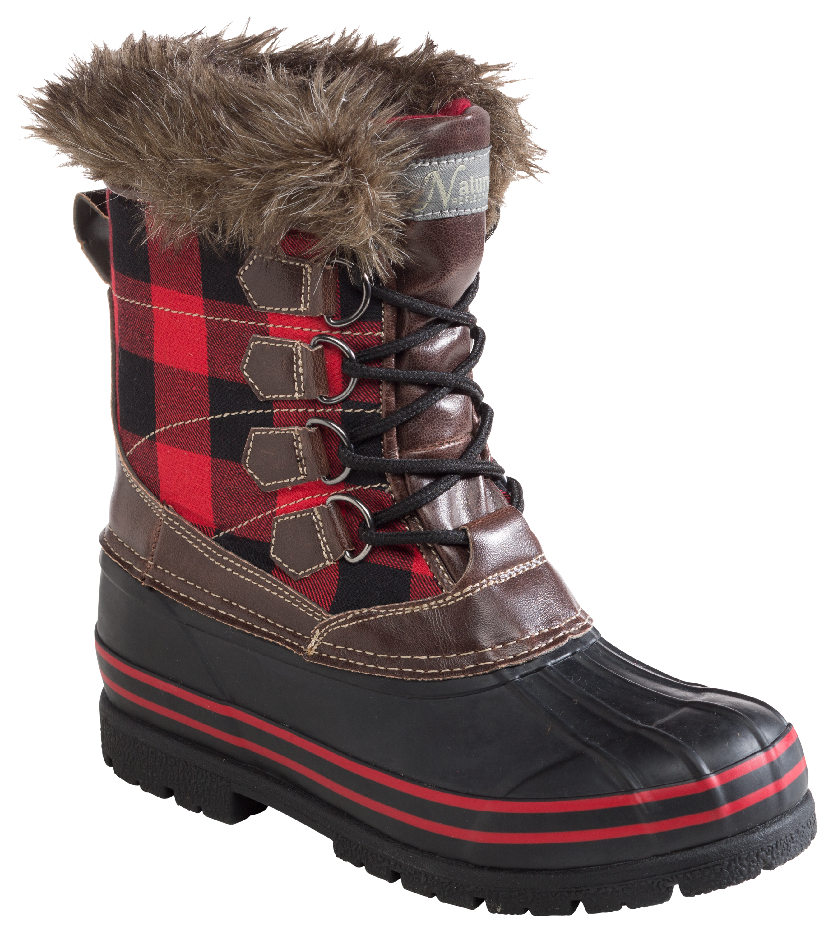 Image of Natural Reflections Lumber Jill Insulated Pac Boots for Ladies - Red Plaid - 10M