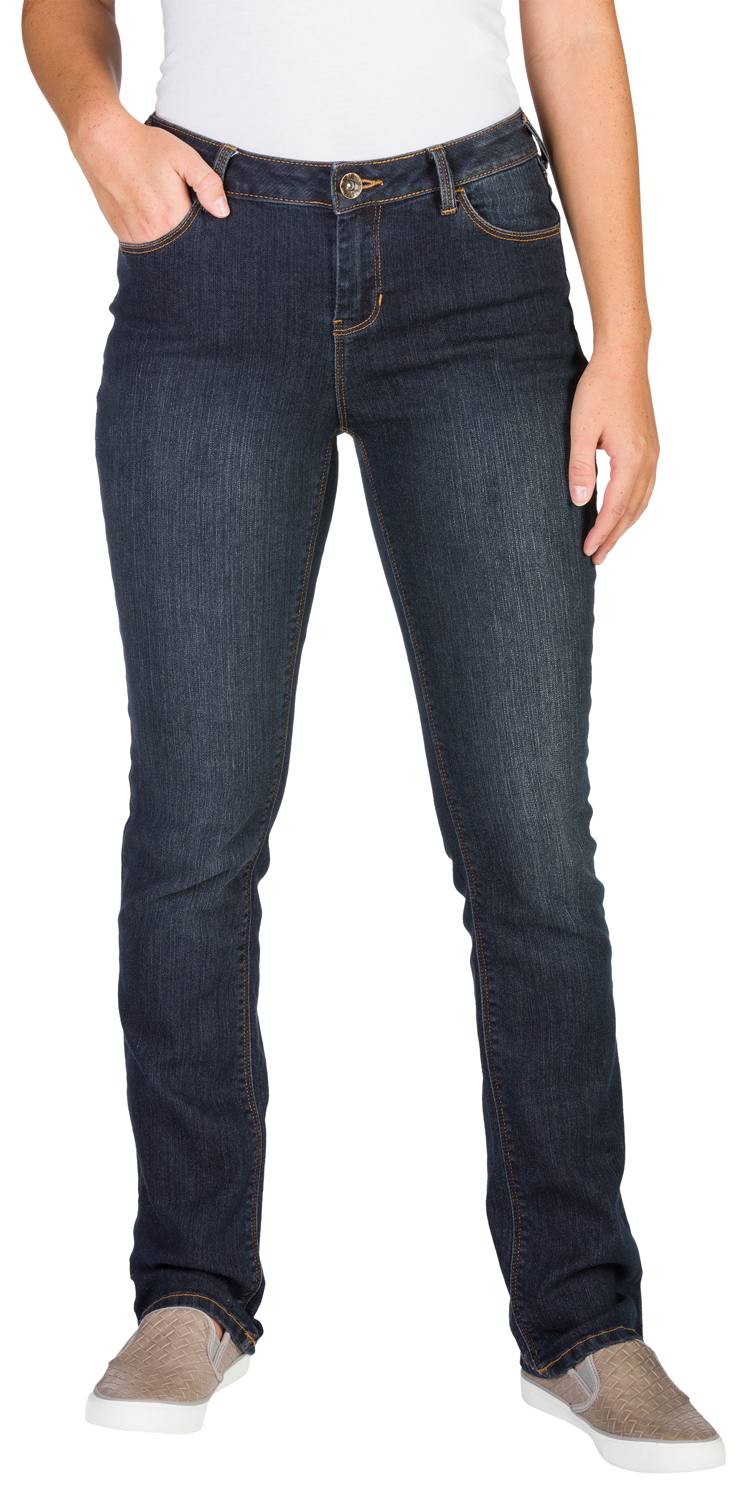 Natural Reflections Classic Fit Straight Leg Jeans for Ladies - Dark Wash - 18W Petite