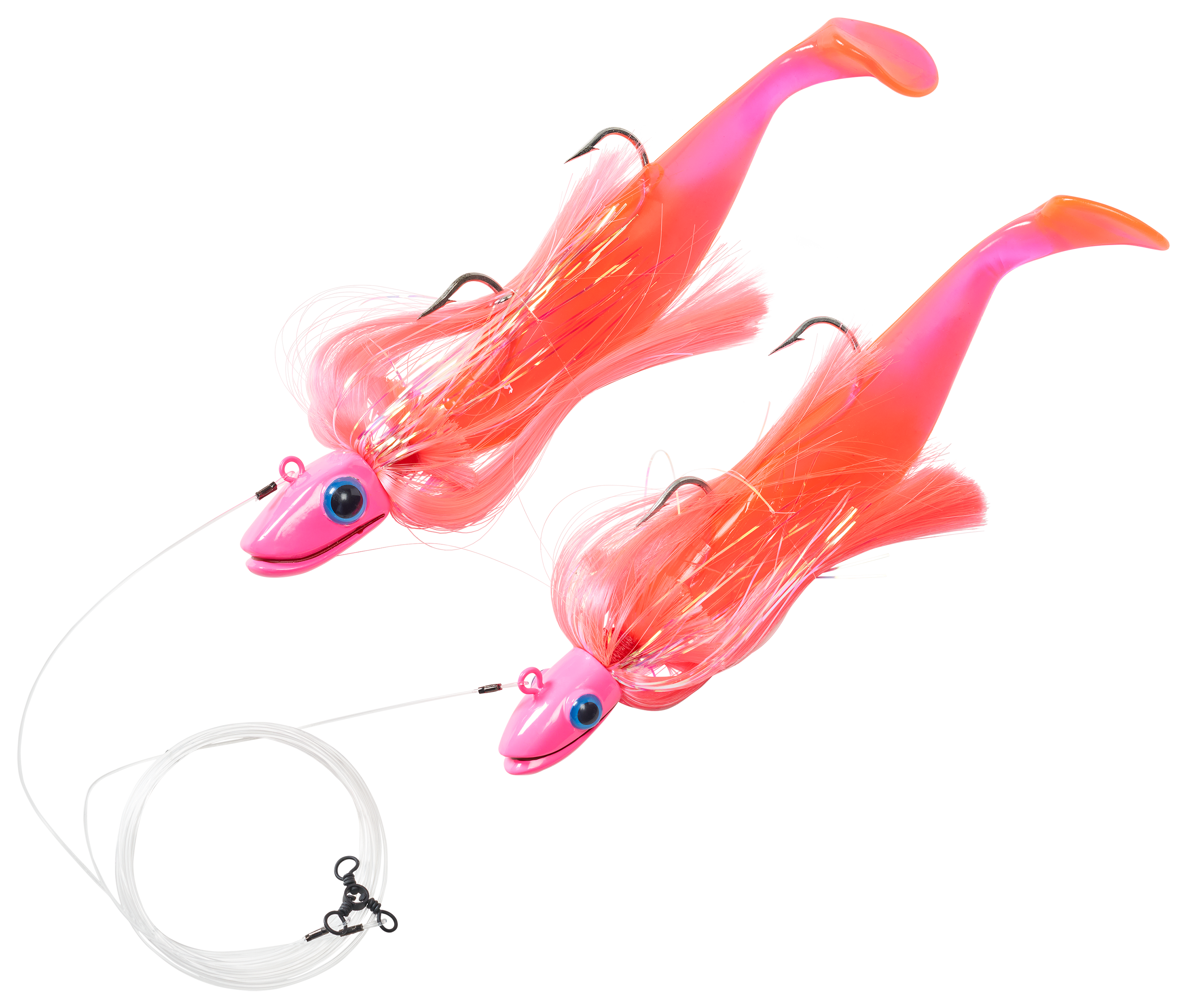 Blue Water Candy - Rock Fish Candy 8 oz & 4 oz Mojo Lure Loaded with 9-Inch  Swimbait Shad Bodies Tandem Parachute Rigged & Ready