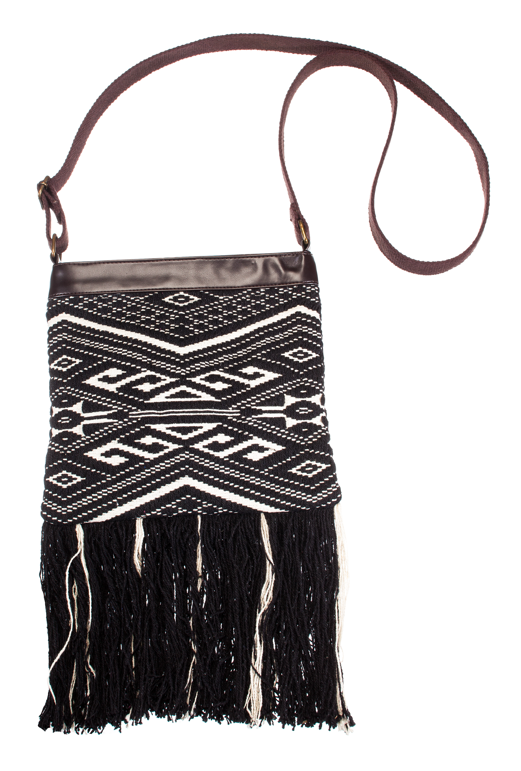 Image of Quagga Moonless Night Fringe Crossbody Bag