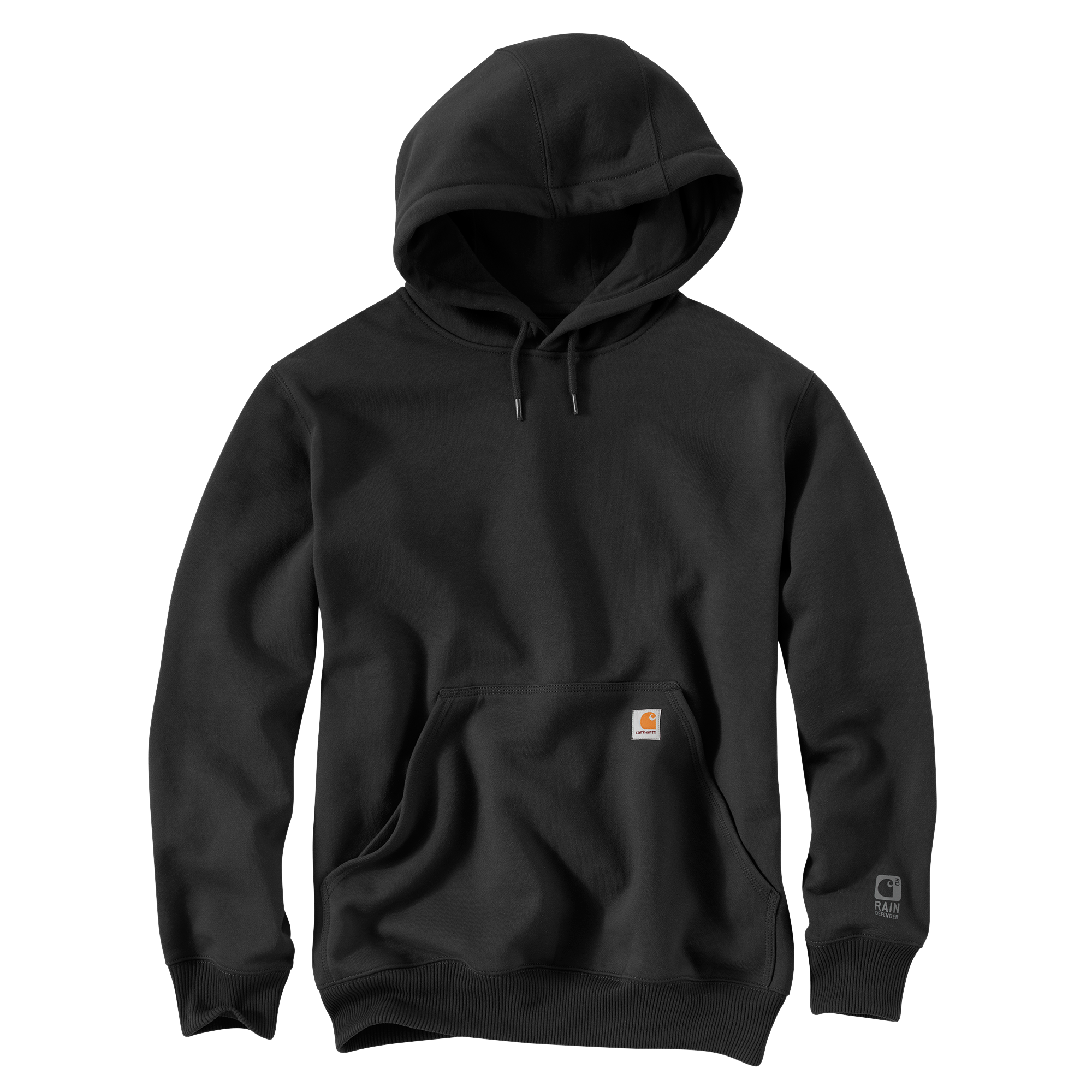 Image of Carhartt Rain Defender Loose-Fit Heavyweight Hoodie - Black - XL