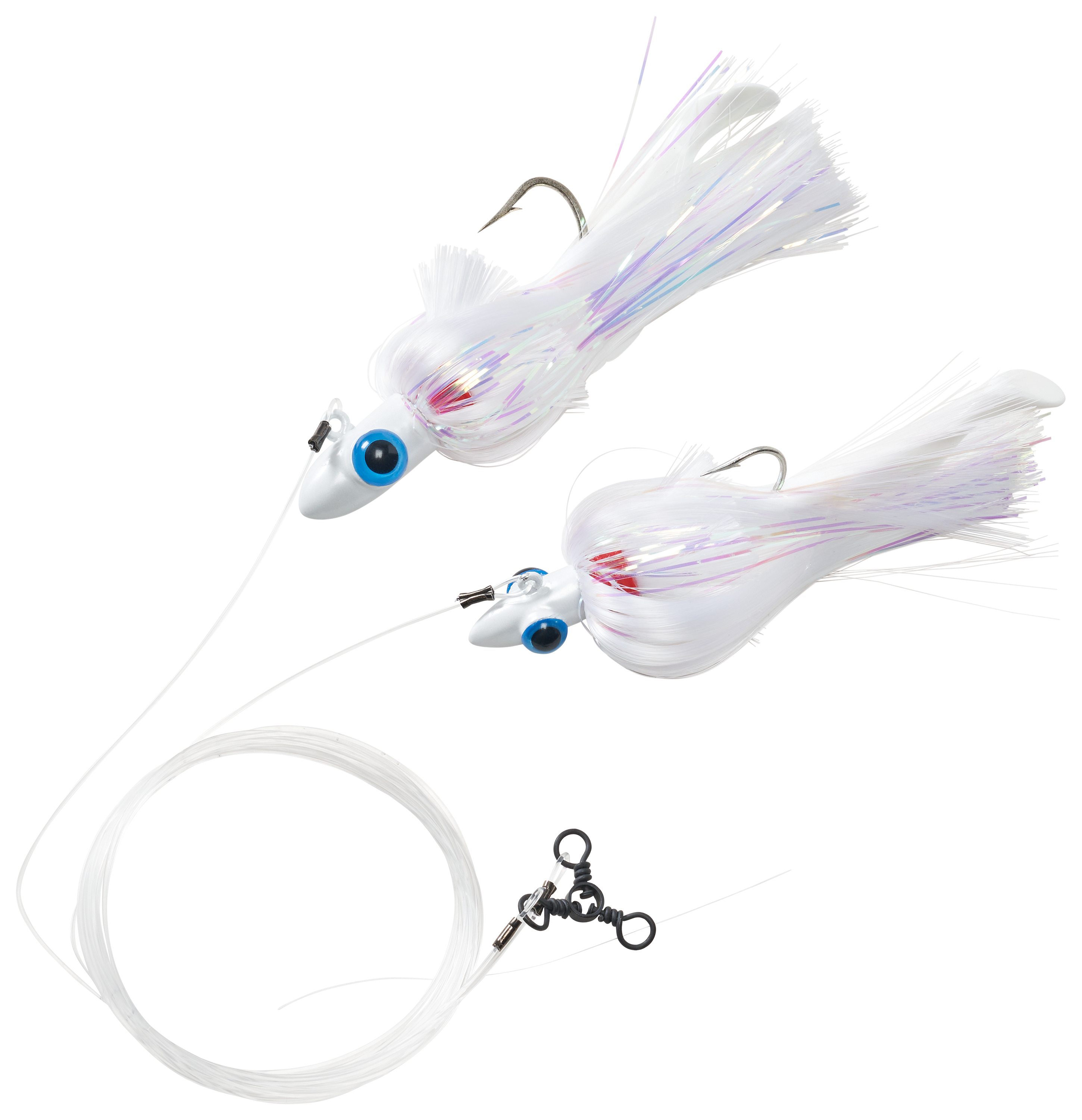Blue Water Candy Rock Fish Candy Loaded Tandem Parachute Rig - White - 2 oz./1 oz