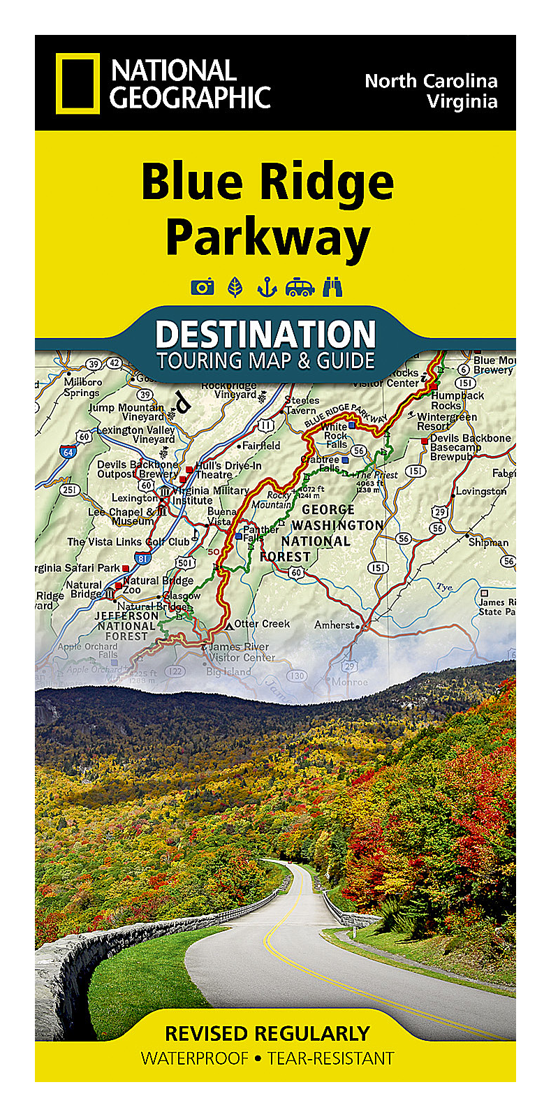 National Geographic Destination Touring Map & Guide Series - North Carolina/Virginia - Blue Ridge Parkway
