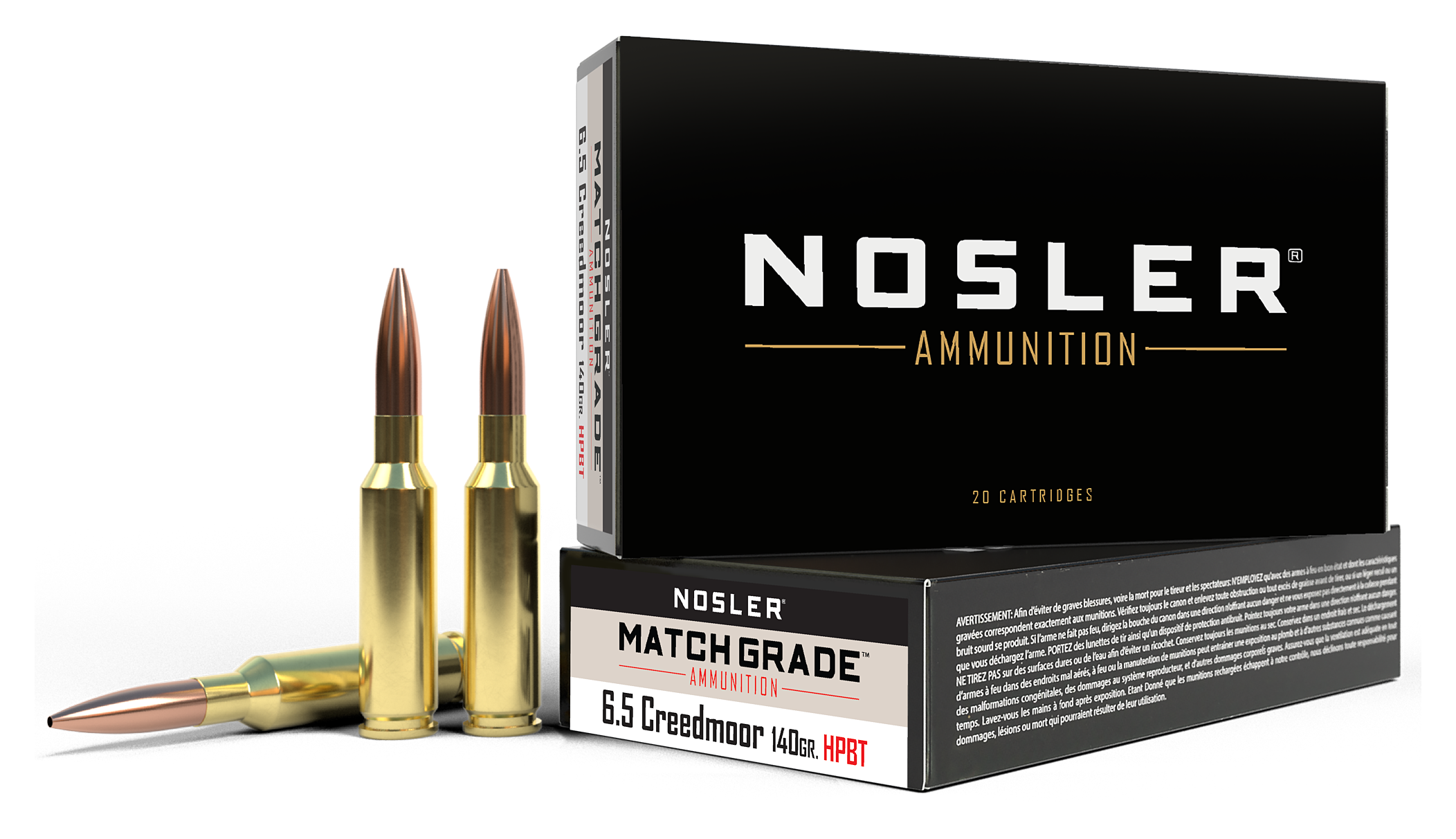 Nosler Match-Grade 6.5 Creedmoor 140 Grain Rifle Ammo