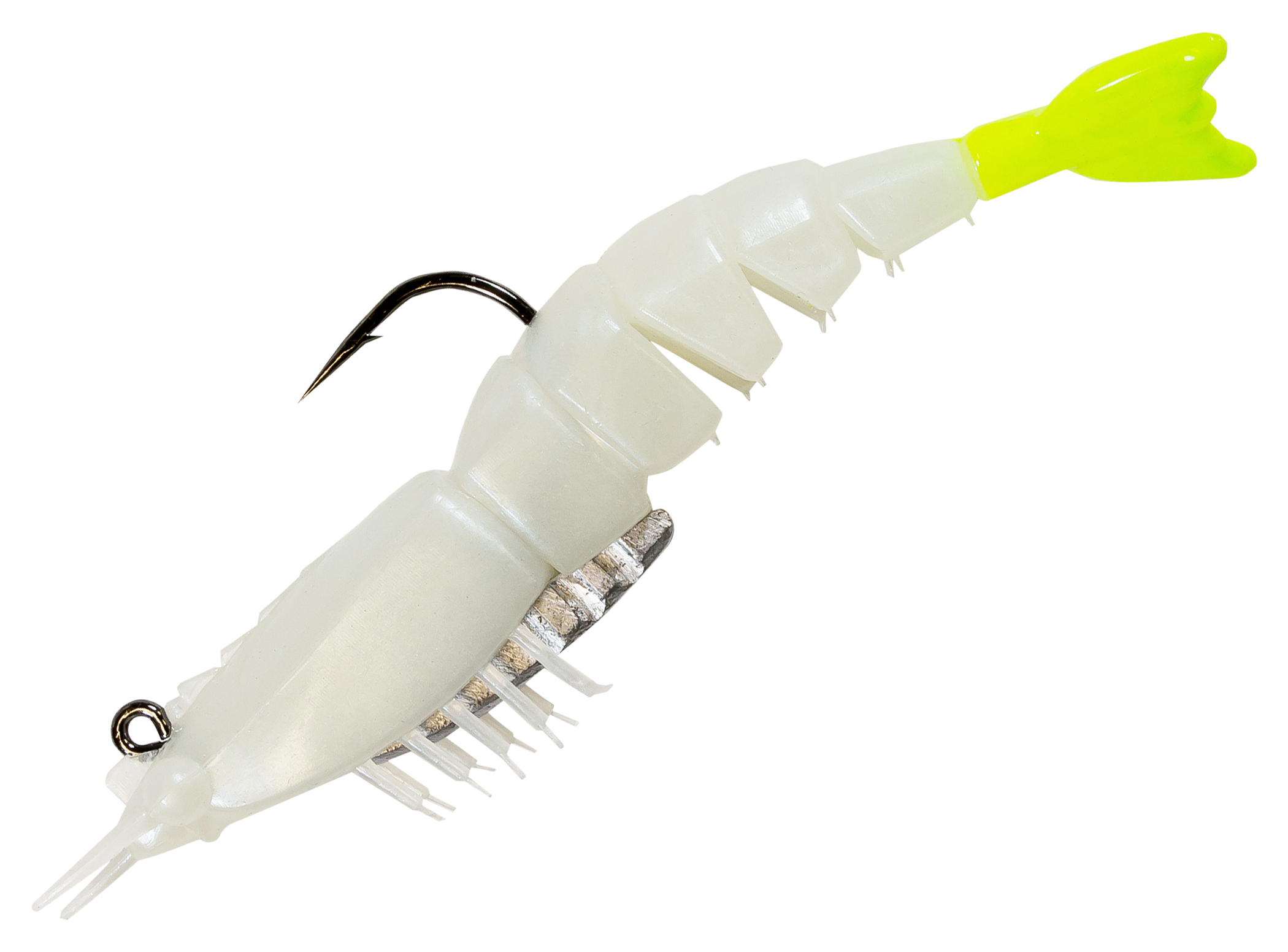 Z-Man Pre-Rigged EZ ShrimpZ - 3-1/2'' - Glow Chartreuse Tail