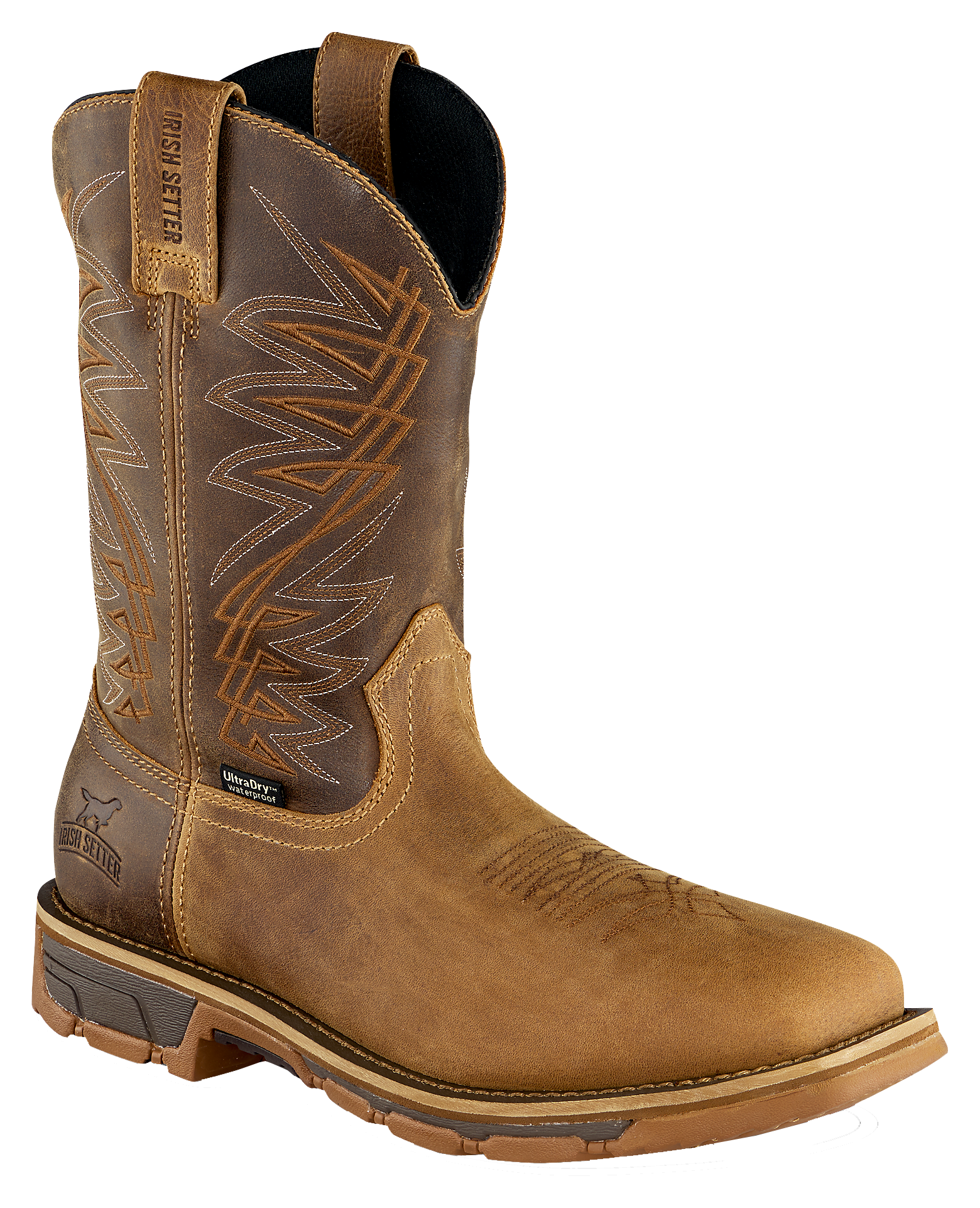 Image of Irish Setter Marshall Waterproof Western Work Boots for Men - Brown - 11M