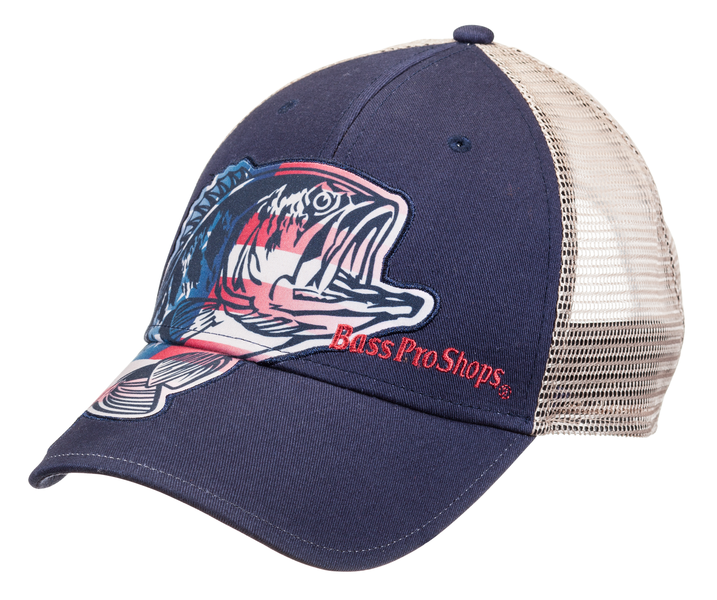 Bass Pro Shops Red, White, and Blue Fish Cap