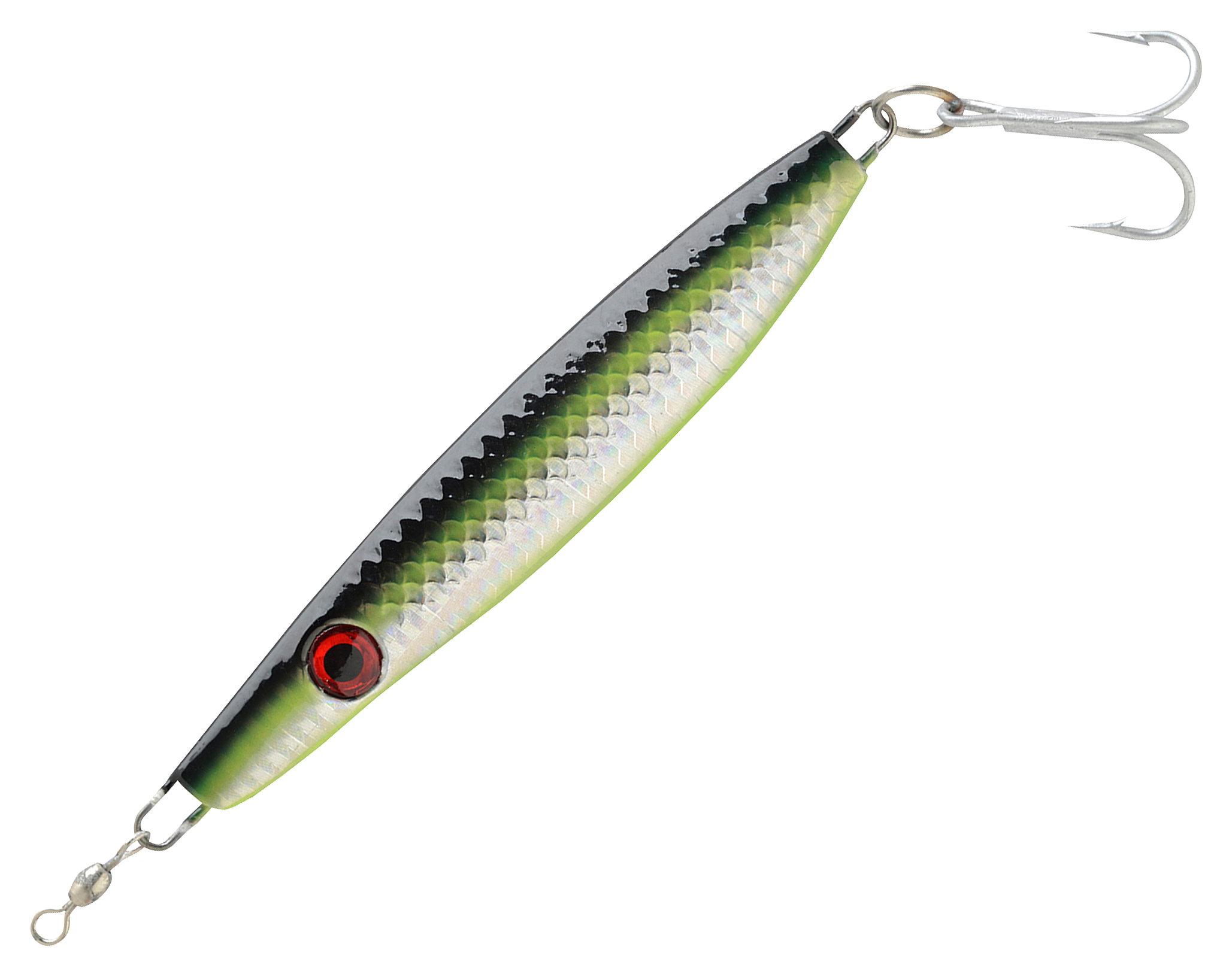 Image of P-Line Sassin Jig - Silver Black Chartreuse - 3 oz.