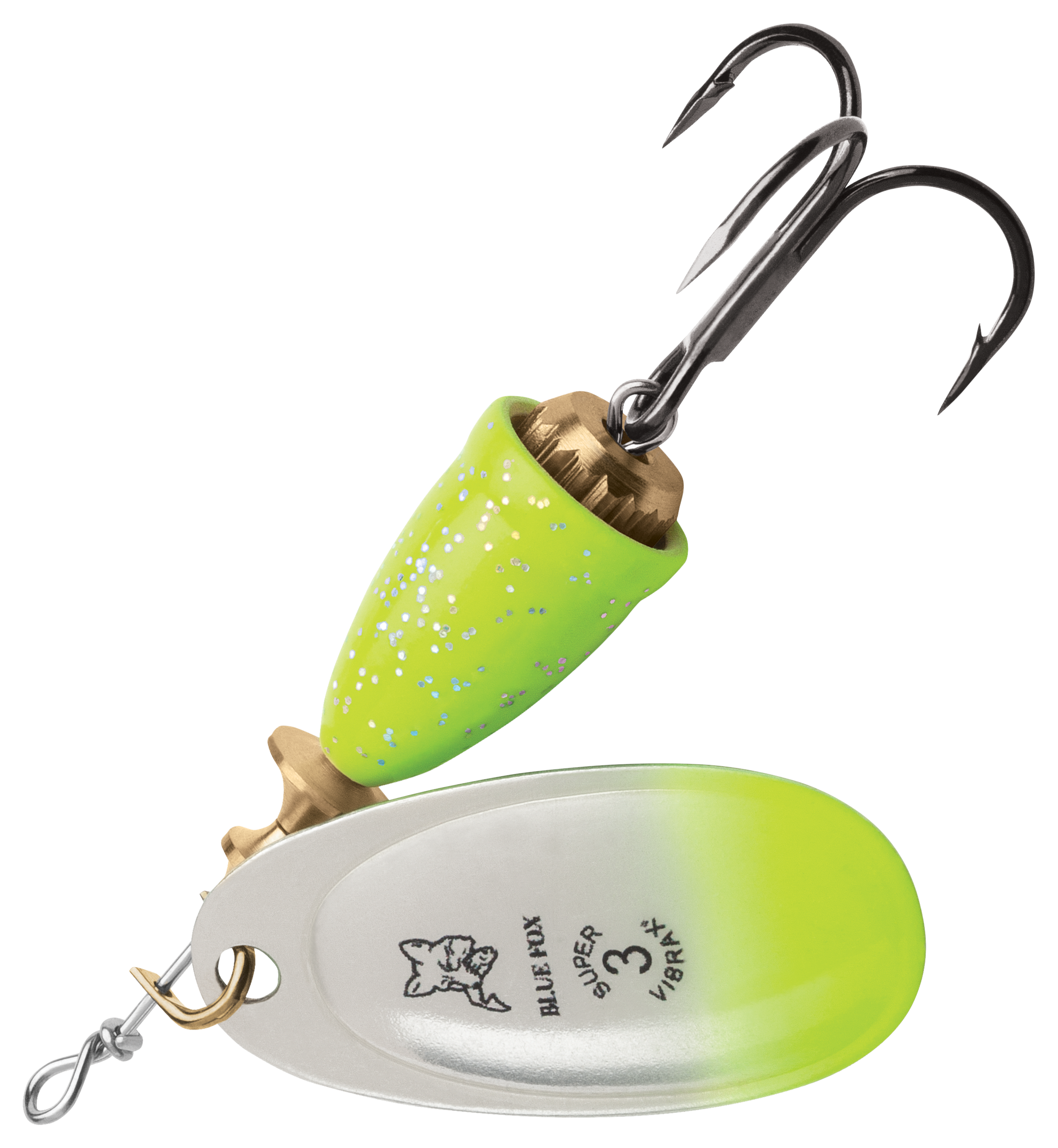 Image of Blue Fox Classic Vibrax Spinner - 7/16 oz. - Chartreuse Green Candyback