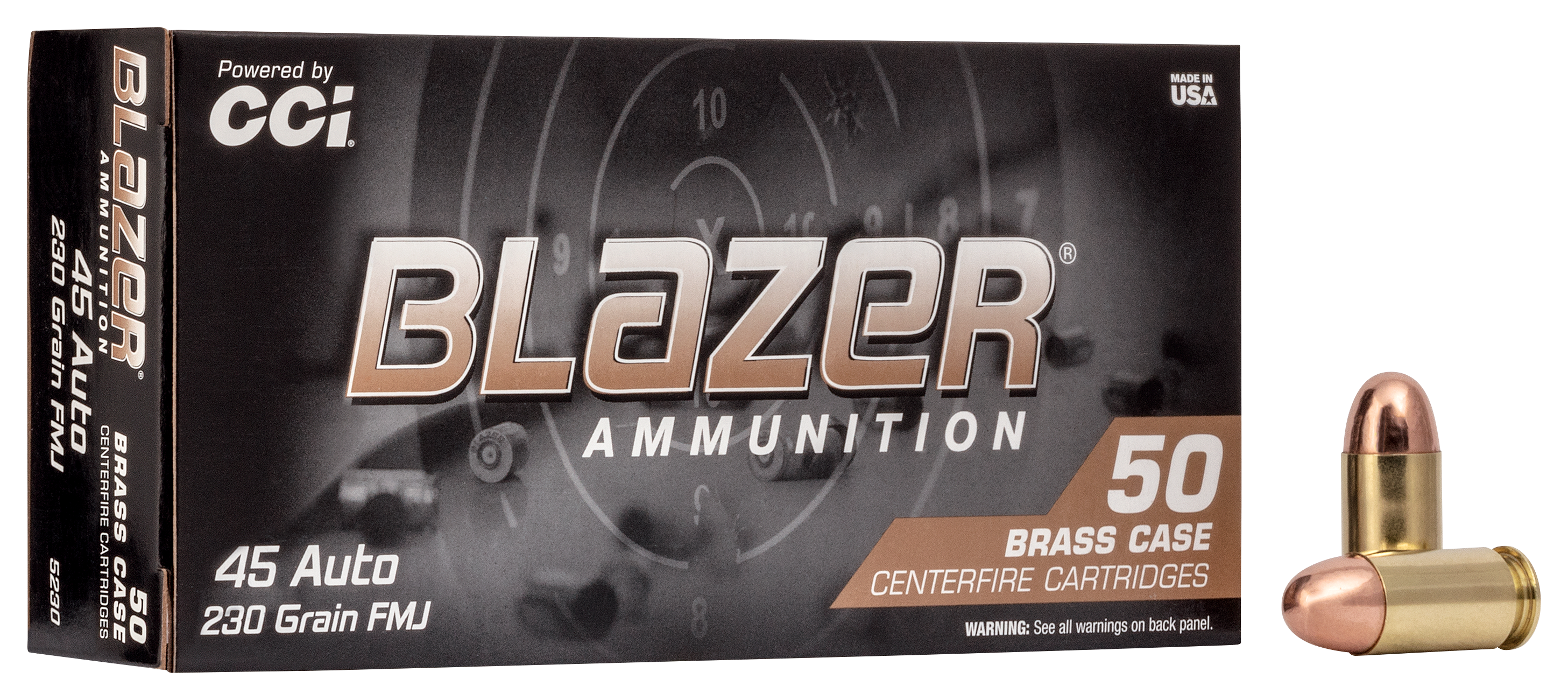 CCI Blazer Brass .45 ACP 230 Grain Handgun Ammo - 50 Rounds