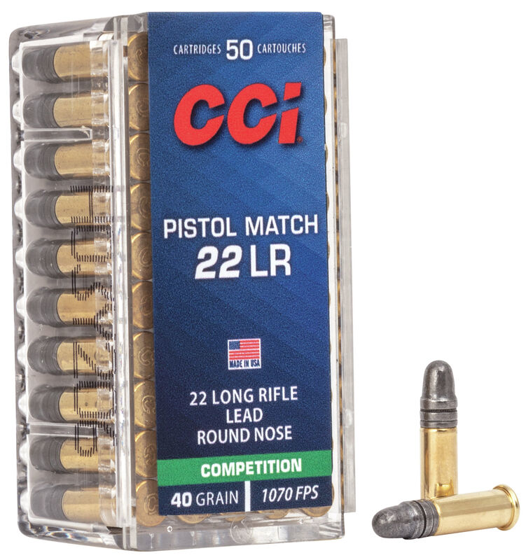 CCI Pistol Match Rimfire Ammo - .22 Long Rifle - 40 Grain - 50 Rounds