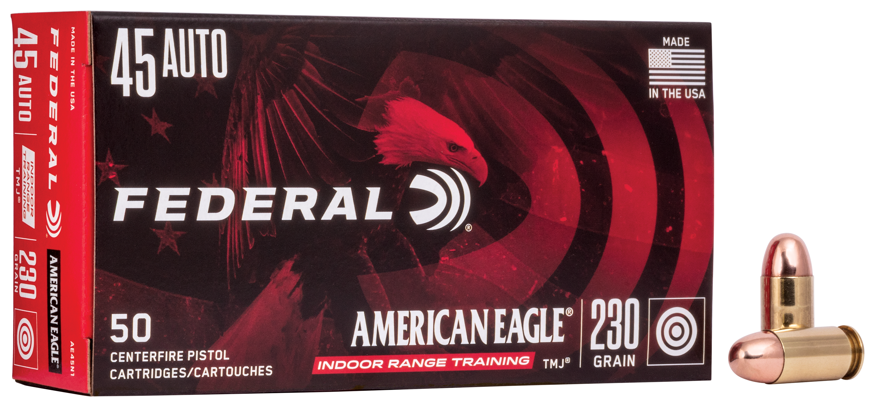 Image of Federal American Eagle IRT .45 ACP 230 Grain TMJ Centerfire Handgun Ammo