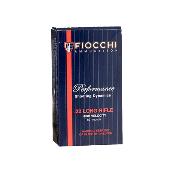 Fiocchi Shooting Dynamics Rimfire Ammo - Copper-Plated Solid Point - .22 Long Rifle - 50 Rounds - 1250 fps