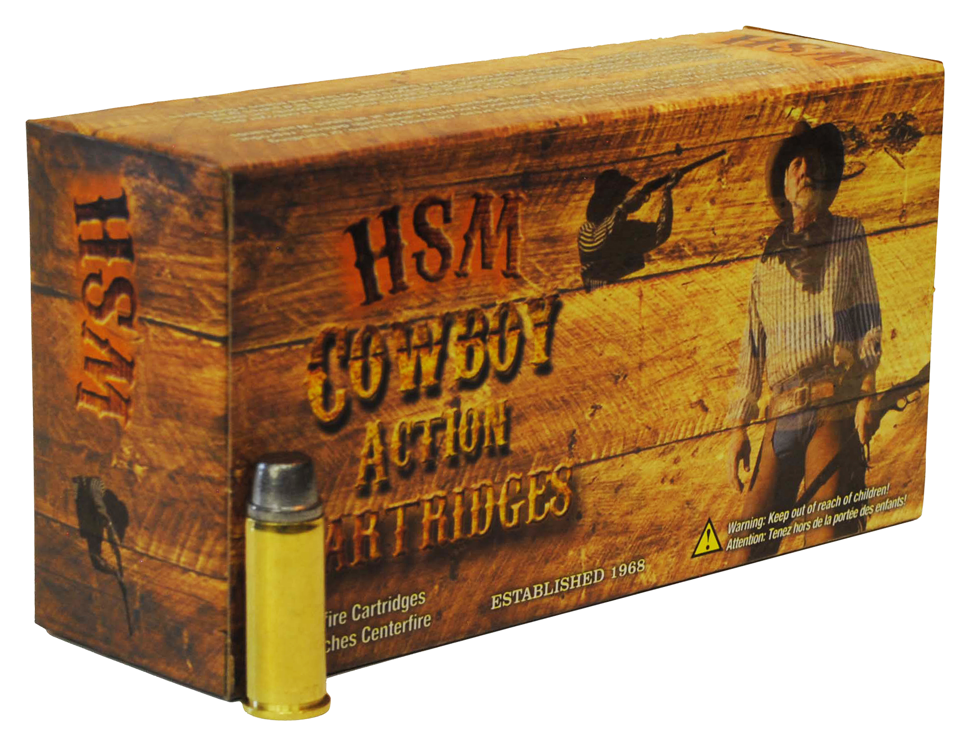 HSM Cowboy Action Centerfire Rifle Ammo - 44-40 Winchester - 50 Rounds