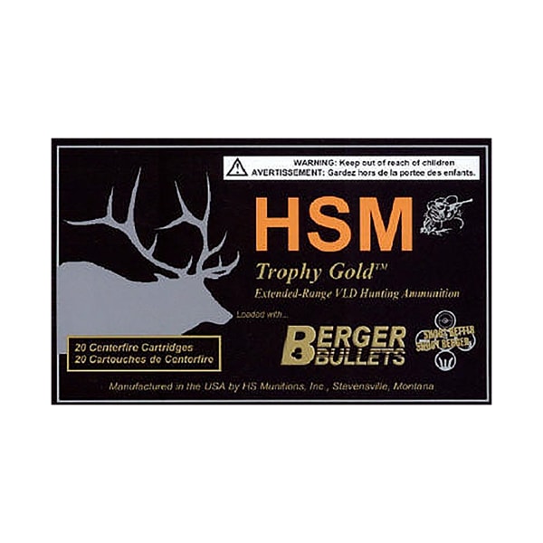 HSM Trophy Gold Centerfire Rifle Ammo - .308 Norma Magnum- 185 Grain - 20 Rounds