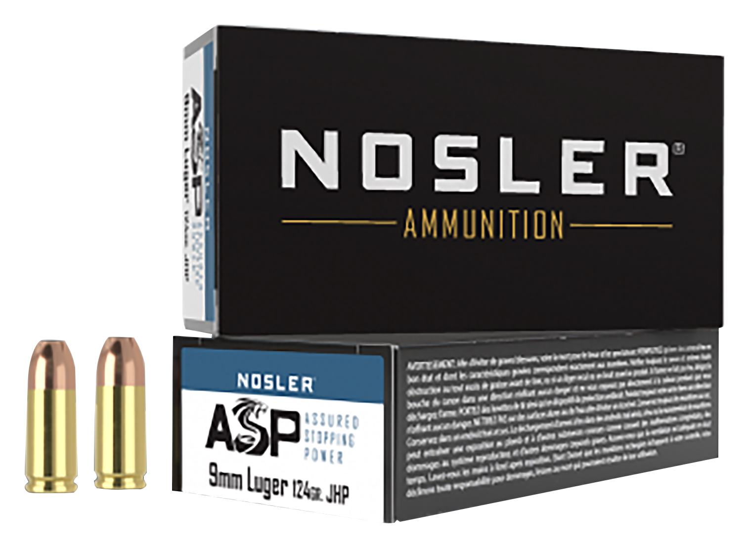 Nosler Match Grade JHP 9mm Luger 124 Grain Handgun Ammo