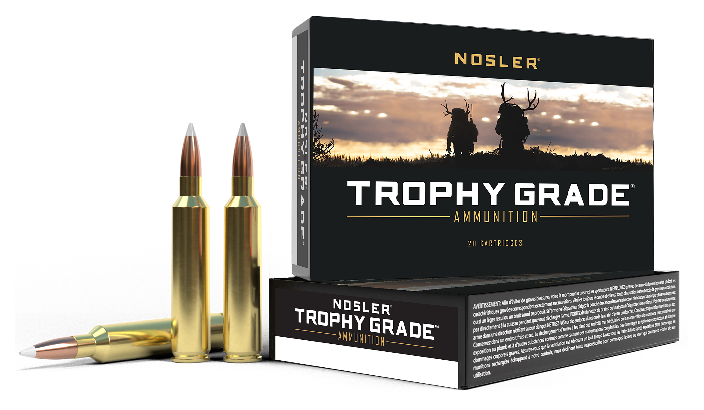 Image of Nosler Trophy Grade .243 Winchester 90 Grain Centerfire Rifle Ammo